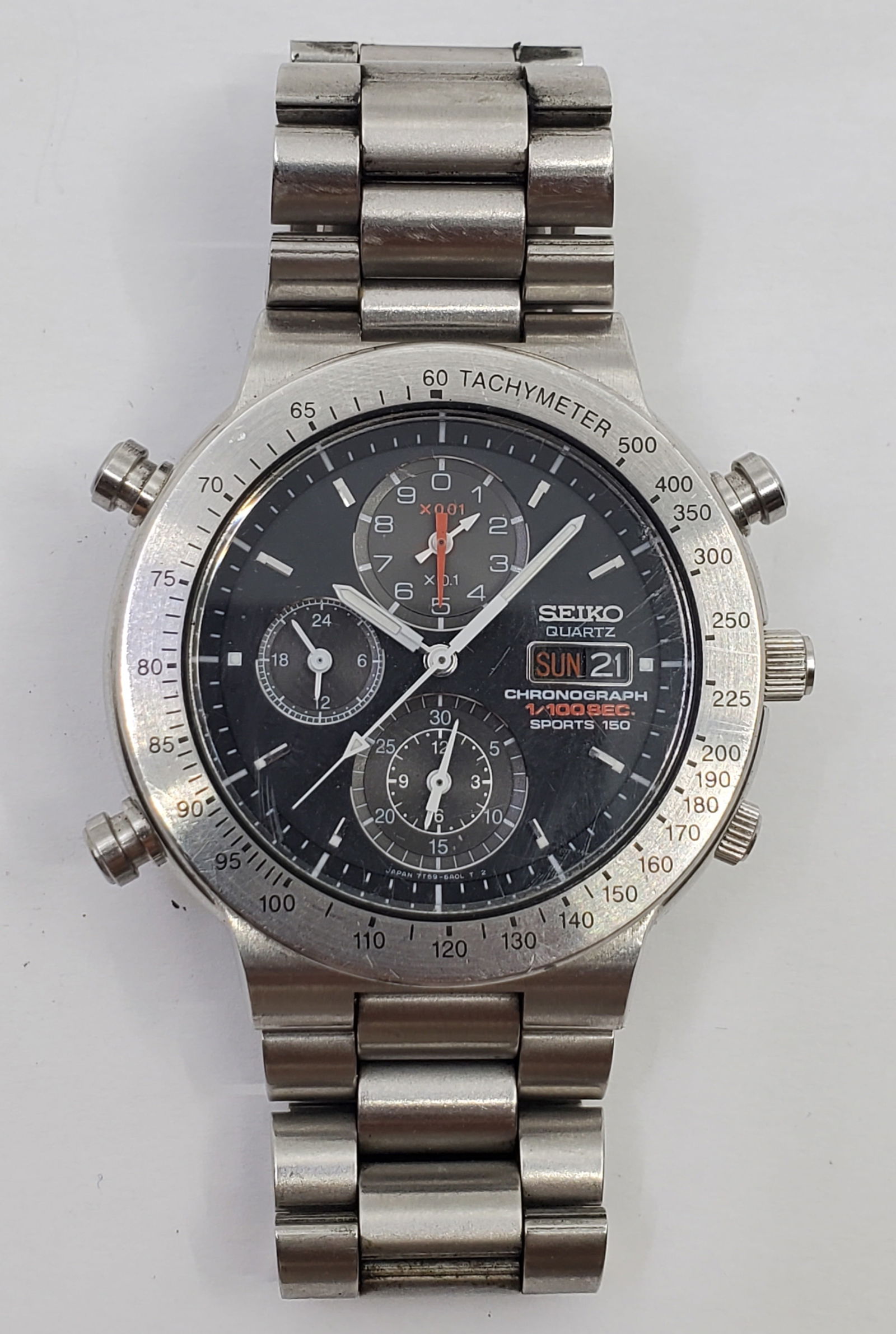 Seiko Chronograph 1/100 Sec, Sports 150 REF: 7T59-6A00 (1 of 9)
