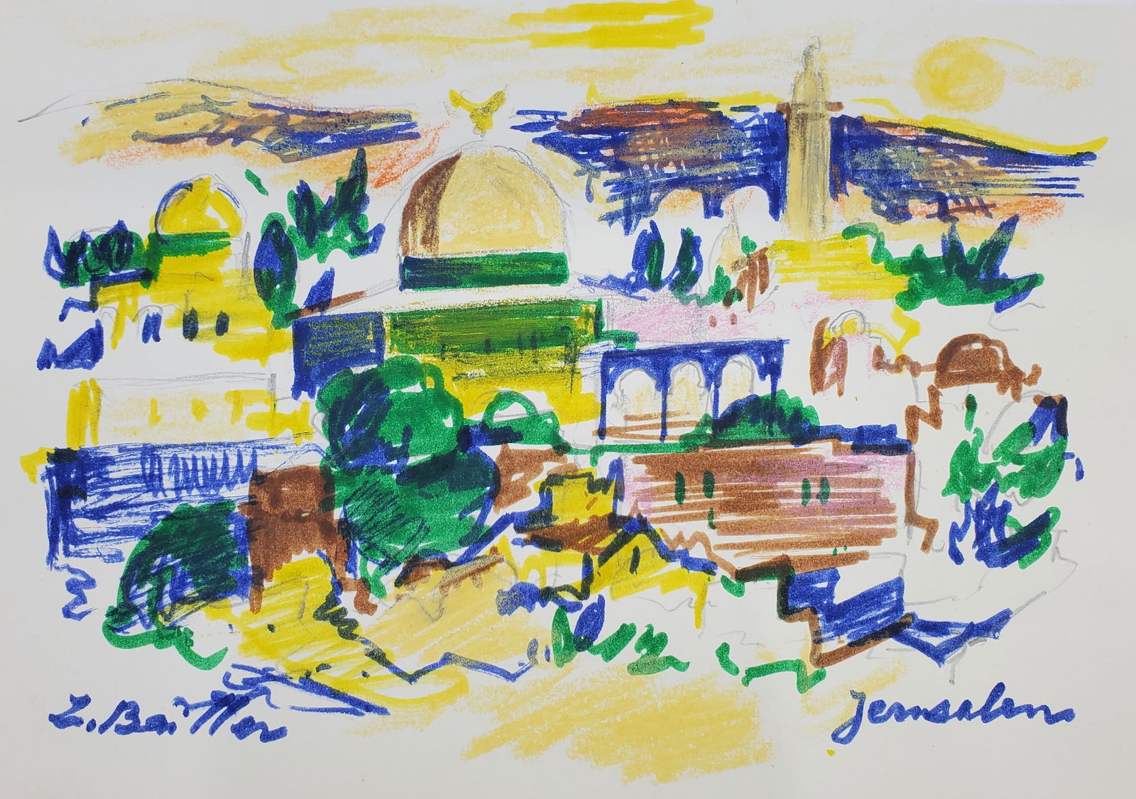 Baitler, Zoma (1908-1994) Uruguayan, Jerusalem (1 of 4)