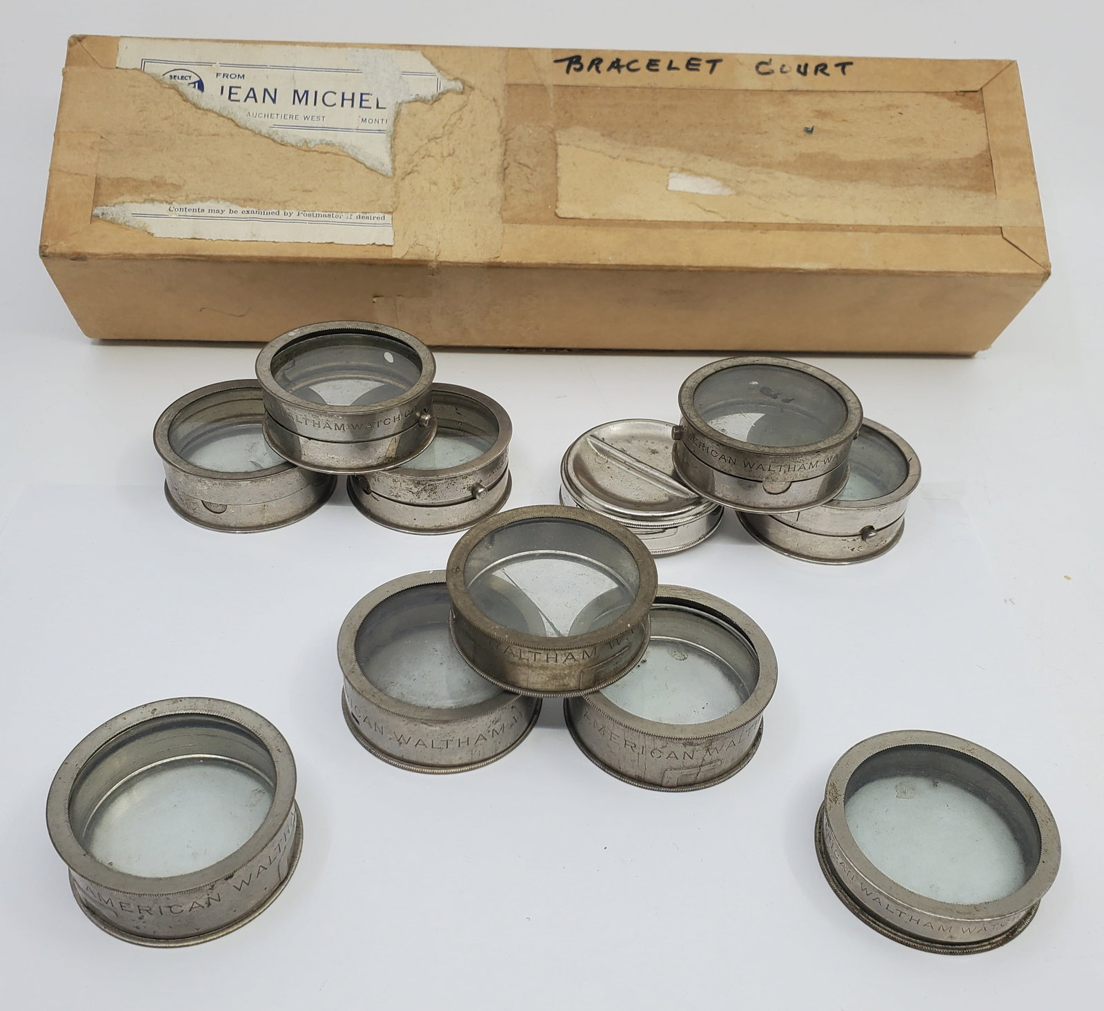 Set of 11 Antique Waltham Pocketwatch Movement Shipping Containers (1 of 10)