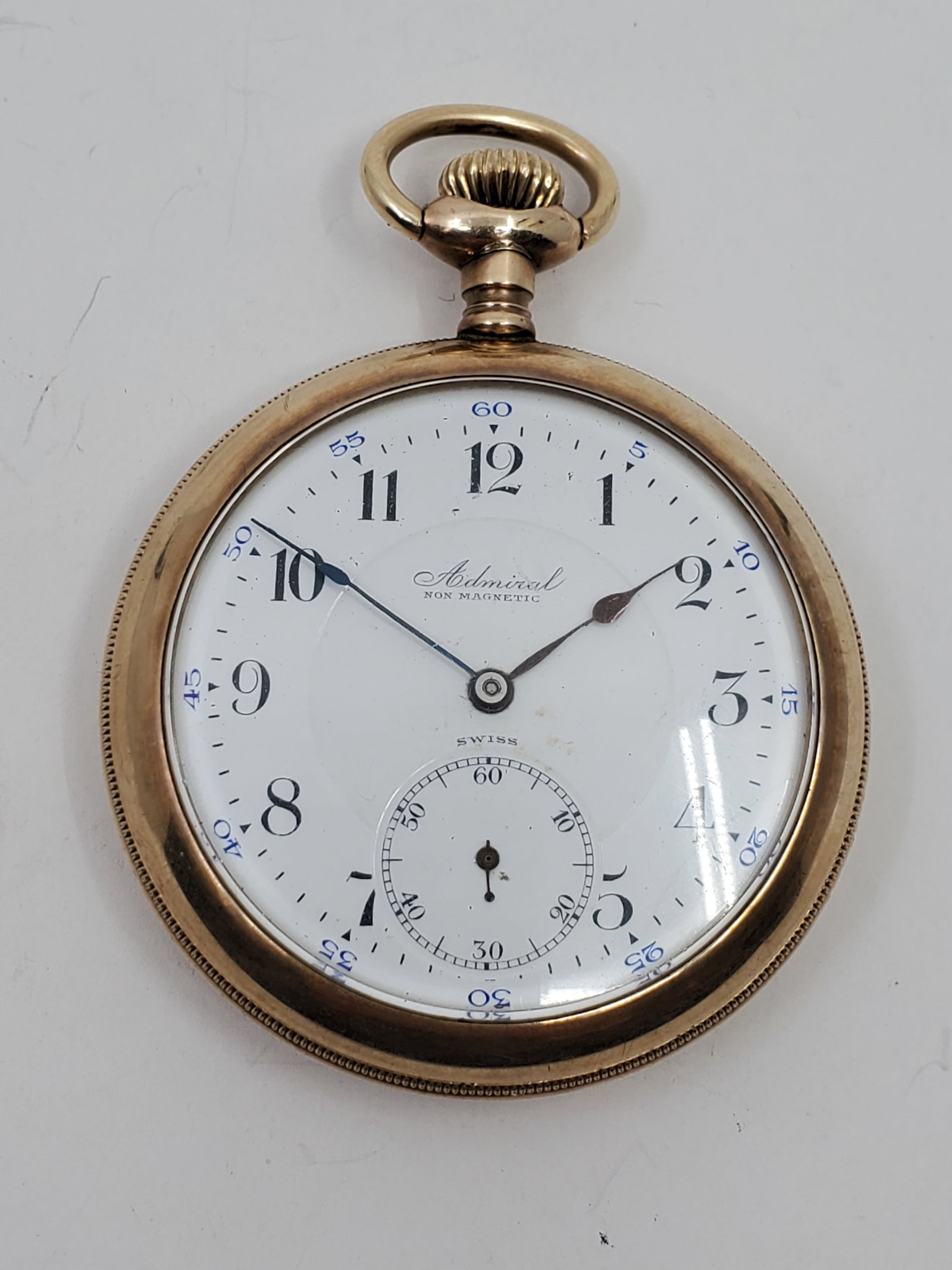 Admiral Tracy Watch Co, Gold Filled 7 Jewels Pocket Watch: Admiral Tracy Watch Co, 7 Jewels, non-magnetic, Gold Filled Case, Watch Size : 25S Not Working Order