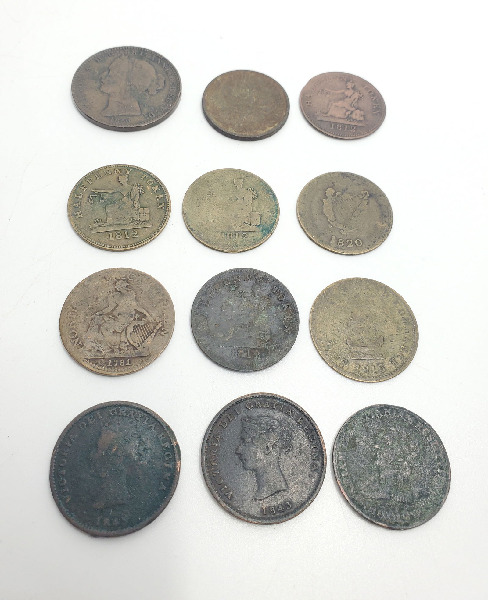 CANADA Lot of 12 Pre-Confederation Tokens (1 of 6)