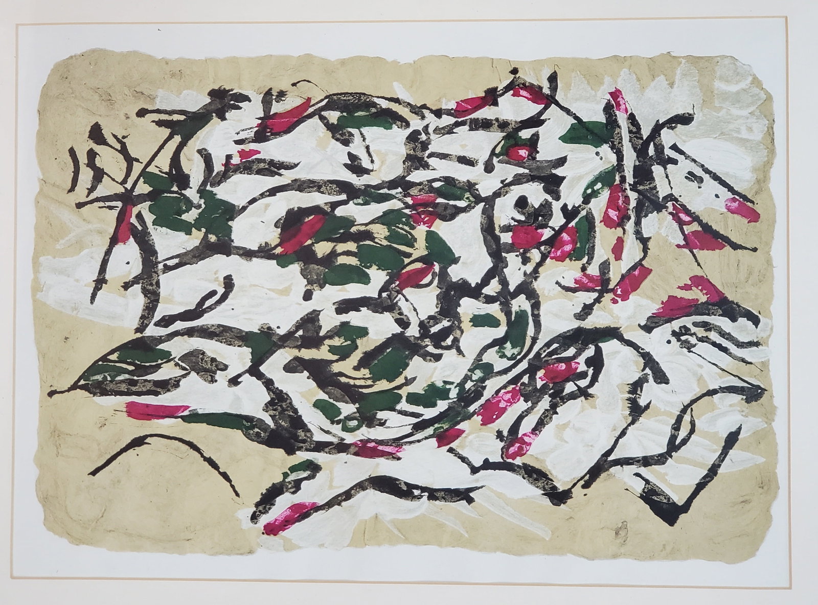Riopelle, Jean-Paul (1923-2002) Derriere le Miroir: Print on paper, unsigned 10 1/2" x 14 1/2"