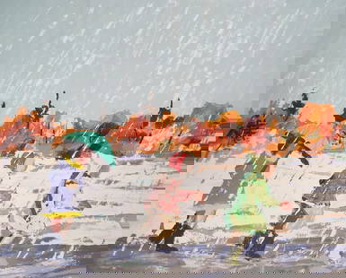 Masson, Henri Leopold (1907-1996) Canadian, Sous la pluie: Artist : Masson, Henri Leopold (1907-1996) Canadian Titre : Sous la pluie Description (FR) : Lithographie sur papier, H.C. 15/25, signee en bas a gauche Henri Masson Description (ENG) : Lithograph on