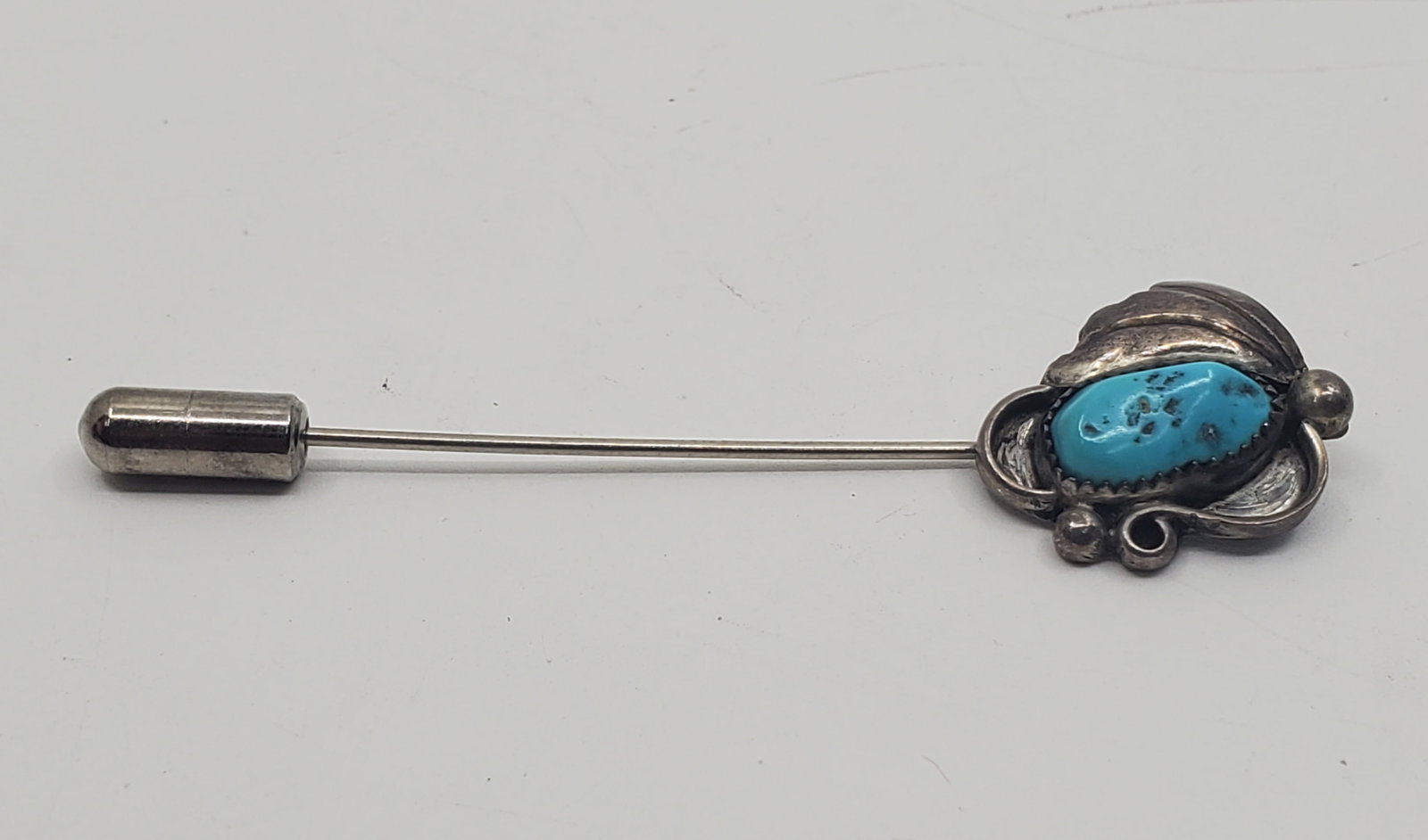 Vintage Navajo Sterling Silver Turquoise Hat Pin (1 of 4)