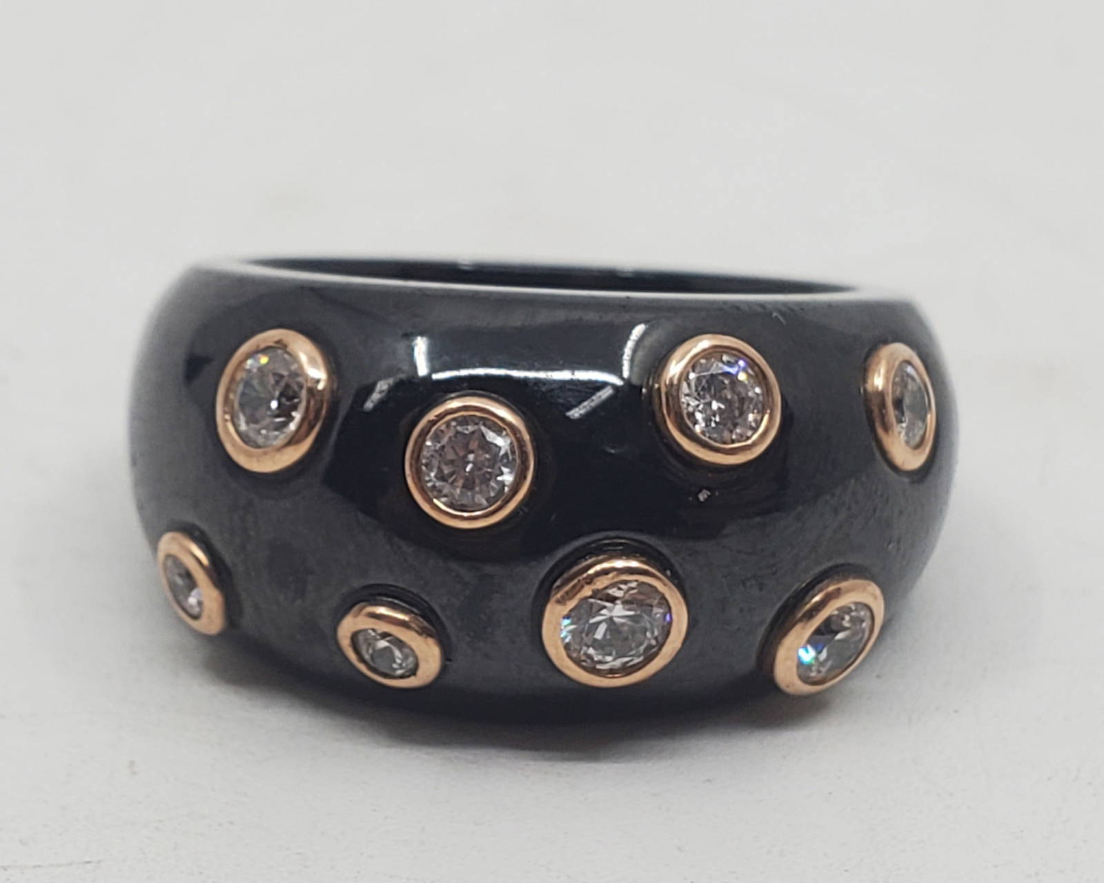 Modernist Black Stainless Steel And 14kt Gold Ring Auction