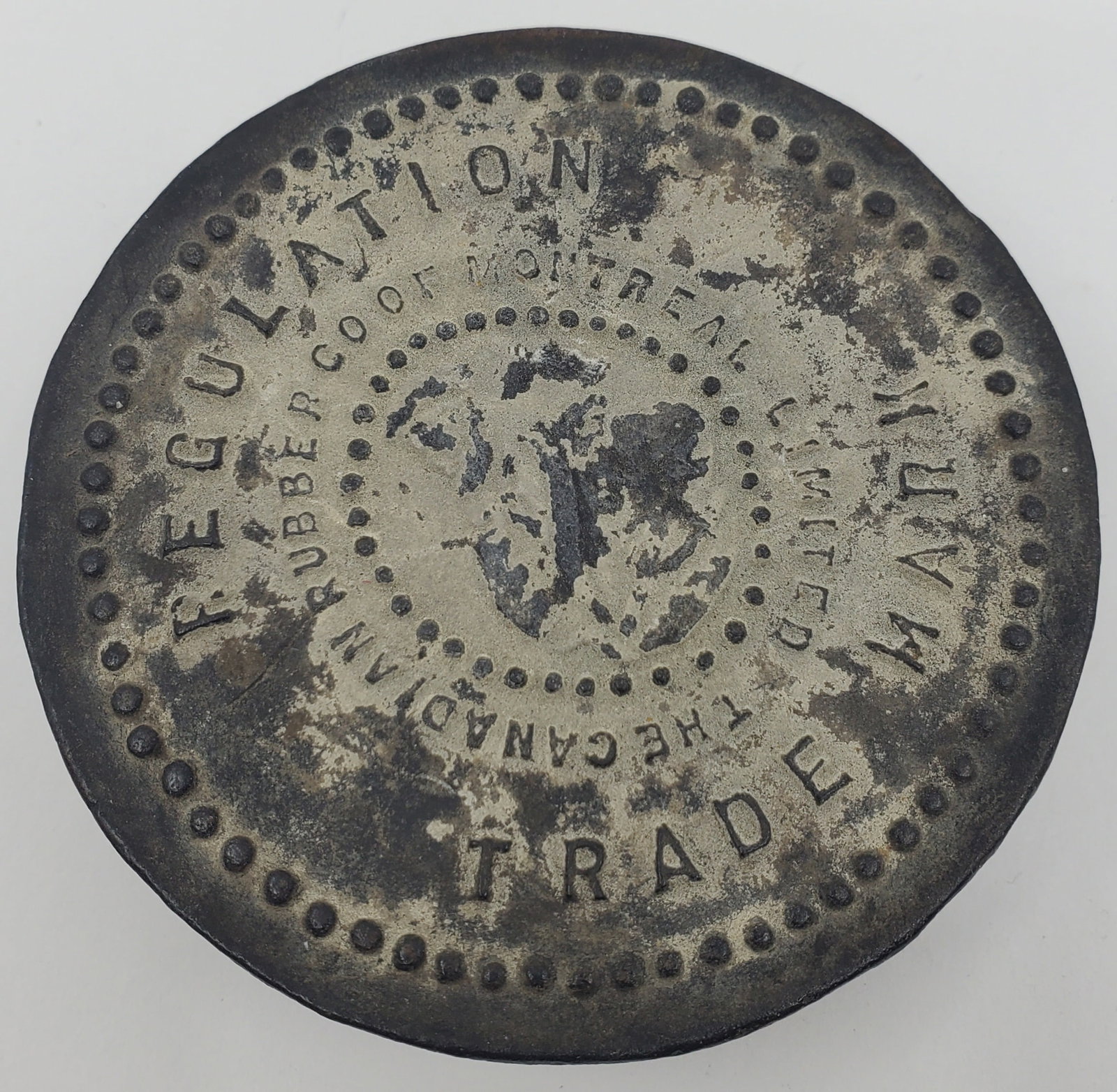 ANTIQUE HOCKEY PUCK - Canadian Rubber Company of Montreal: 1 x 3". The Canadian Museum of History displayed one of these, dating it to circa 1900.