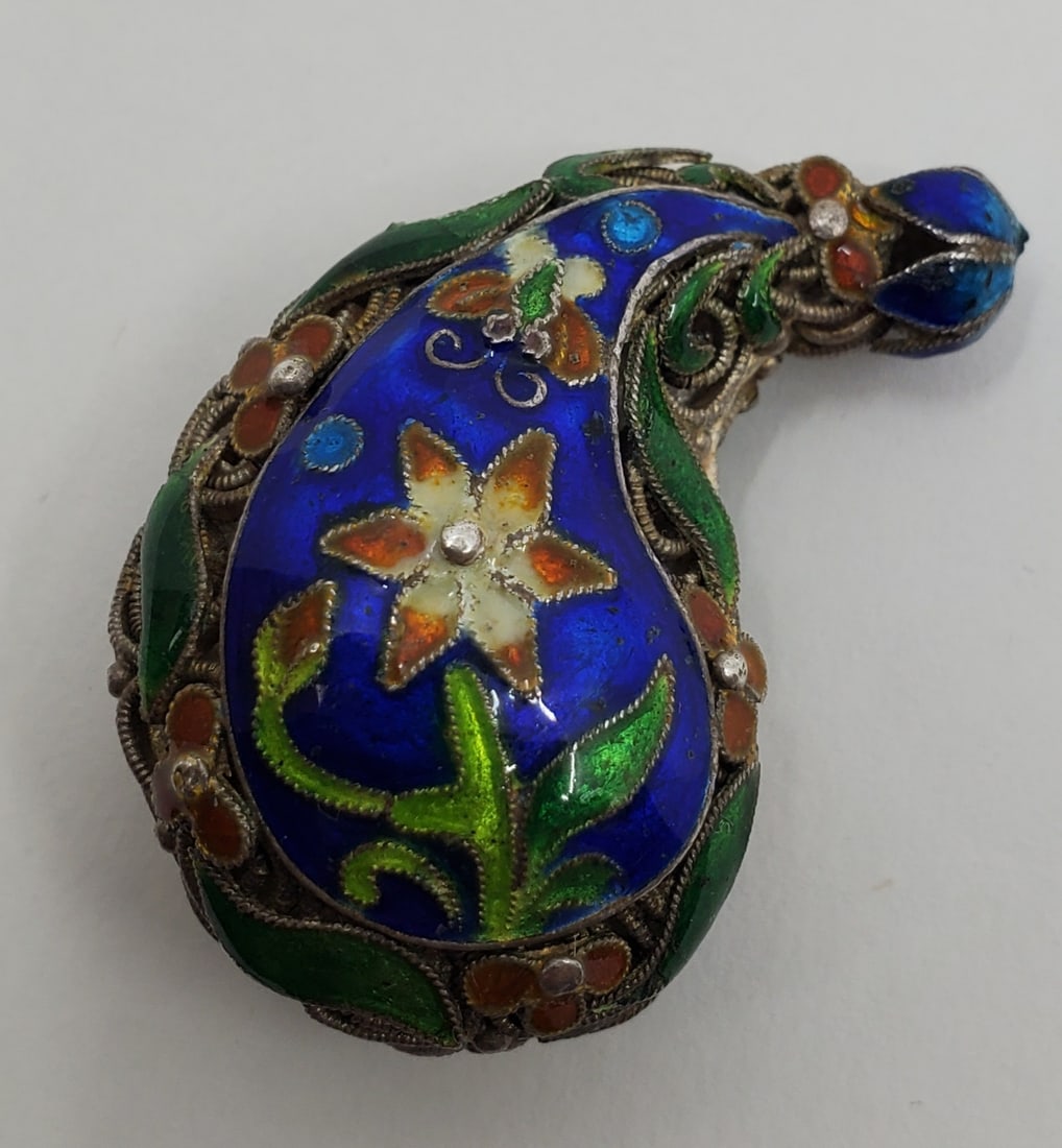 Antique Silver CLOISONNE Ornament (1 of 4)