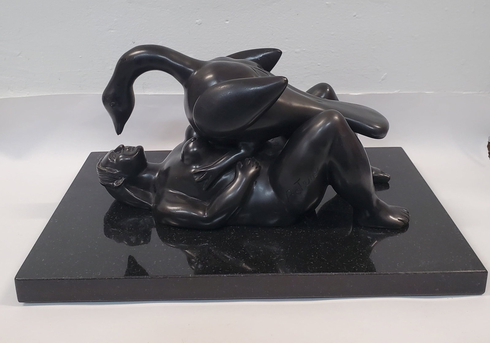 Botero, Fernando (1932-2023) Colombian, Lady and Swan (1 of 6)