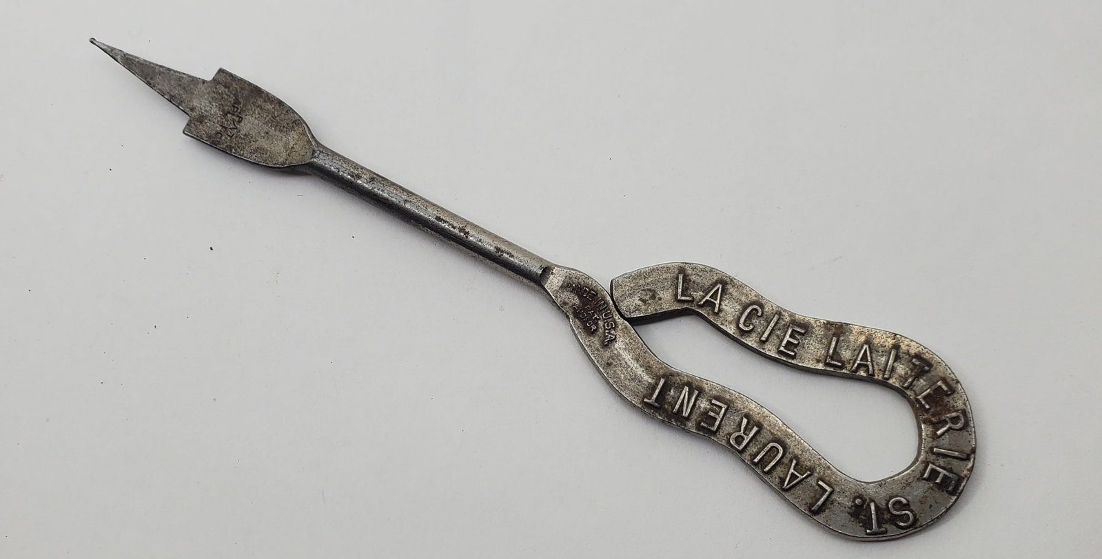 Antique Milk Bottle Piercer Laitier St. Laurent, Montreal: 1 x 5". Probably steel. 19.48 grams.