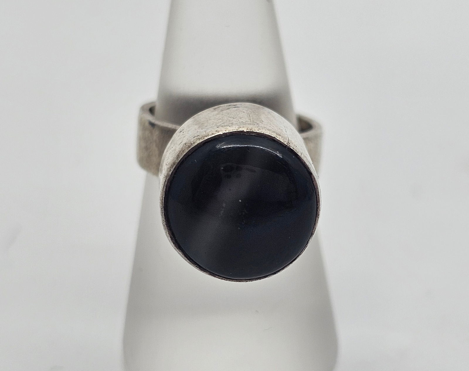 Lisbeth Nordskov, Denmark Modernist Sterling Silver Agate Ring (1 of 5)