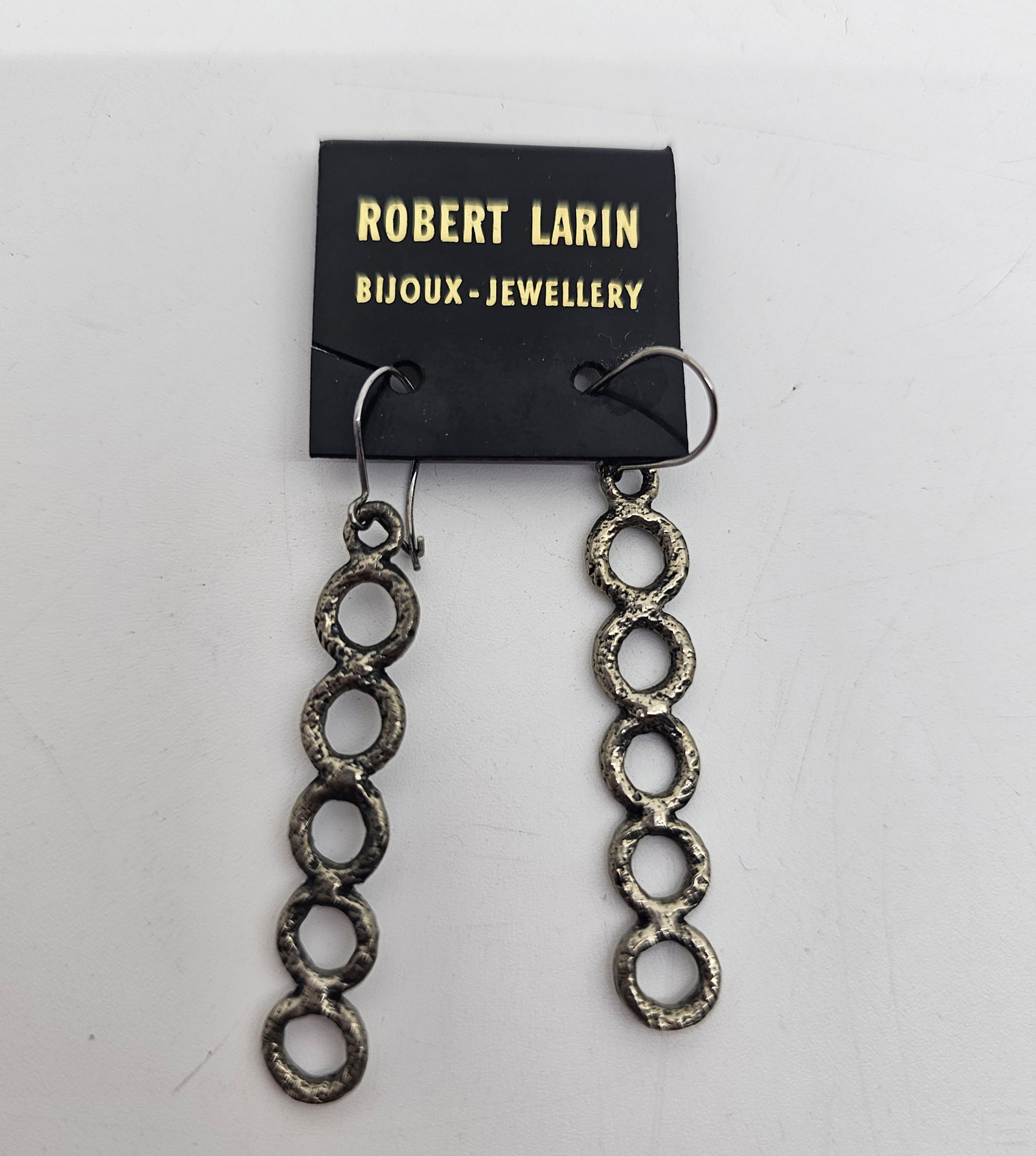 Robert Larin, Modernist Pewter Earrings: Modernist Pewter Earrings, by Robert Larin 2"