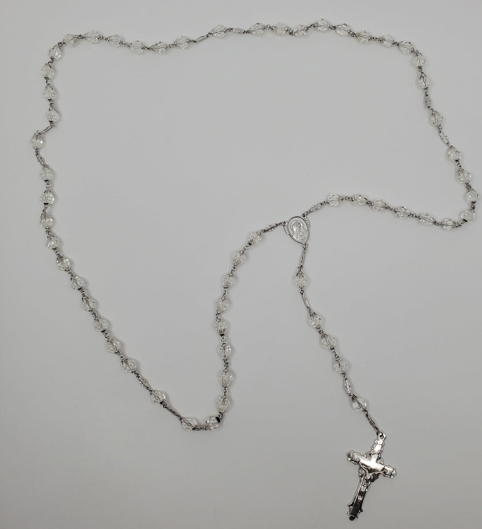 Sterling Silver Rosary set with Clear Rhinestones (1 of 5)