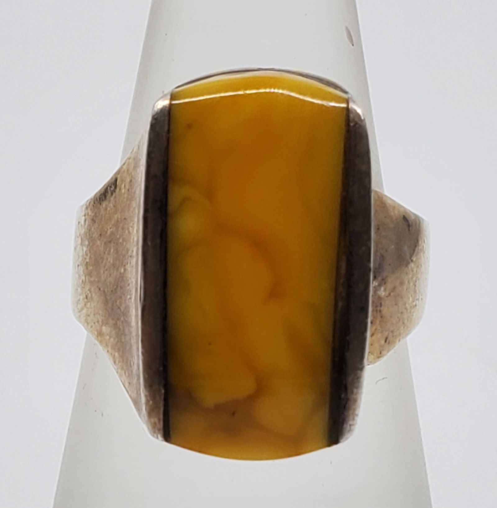 Vintage Polish Deep Yellow Amber Ring (1 of 7)