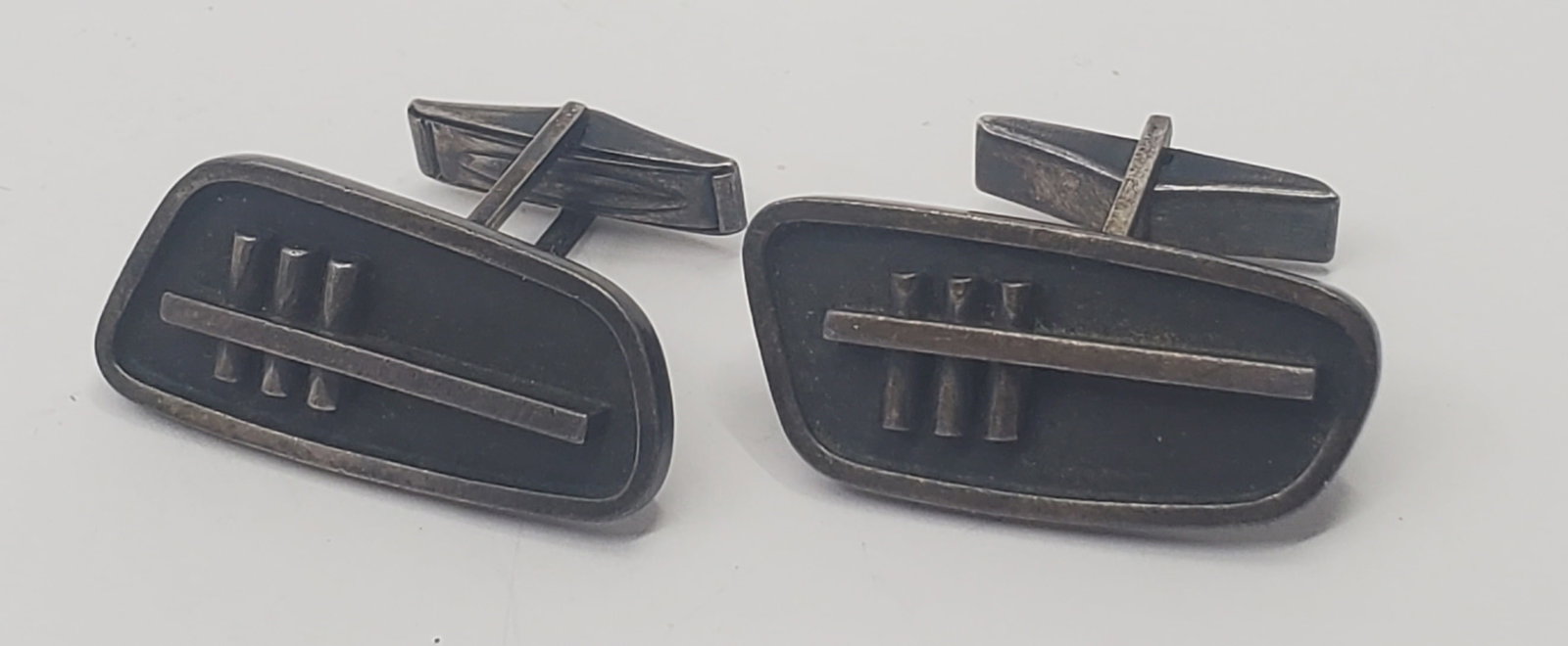 Modernist Sterling Silver Cufflinks Signed H.G (1 of 4)