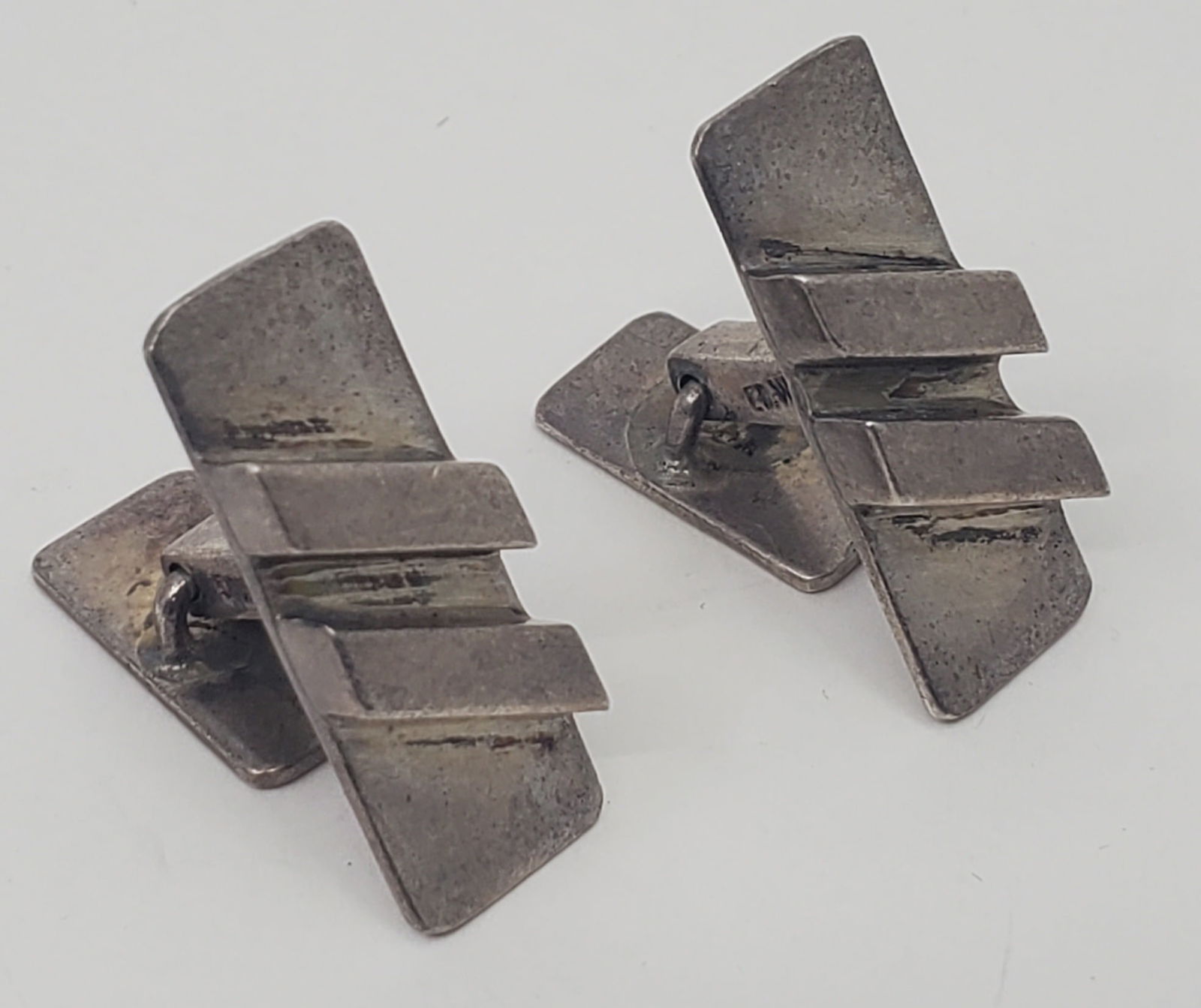 Ed Wiener (1918-1991) American Modernist Sterling Silver Cufflinks (1 of 7)