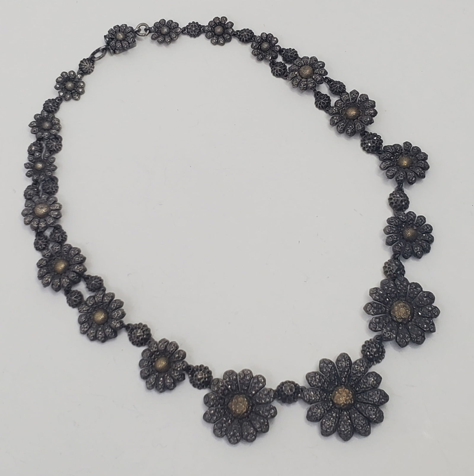 Antique Sterling Silver Sunflowers Necklace (1 of 4)