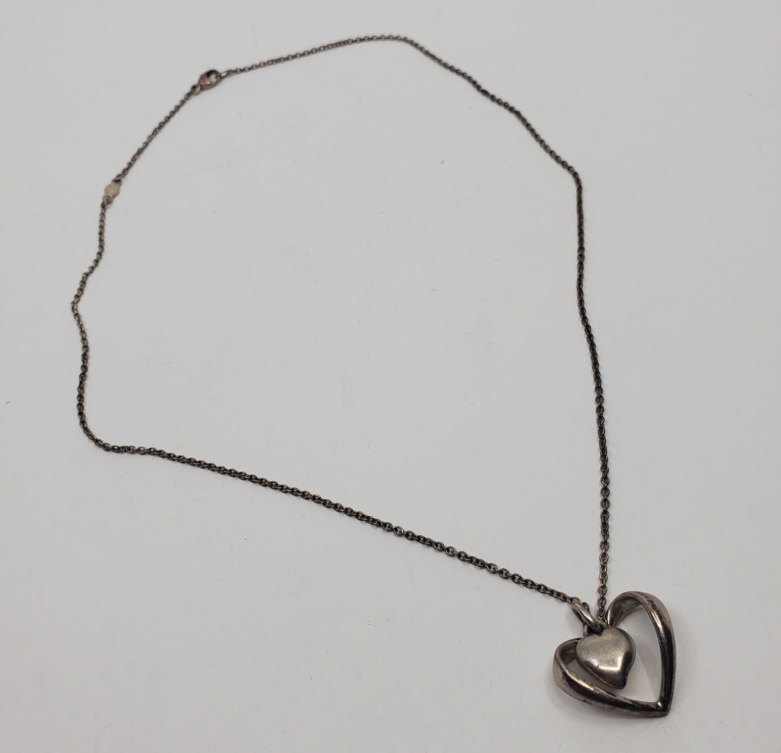 Georg Jensen, Dannish Sterling Silver Heart Shaped Necklace Pendant (1 of 6)