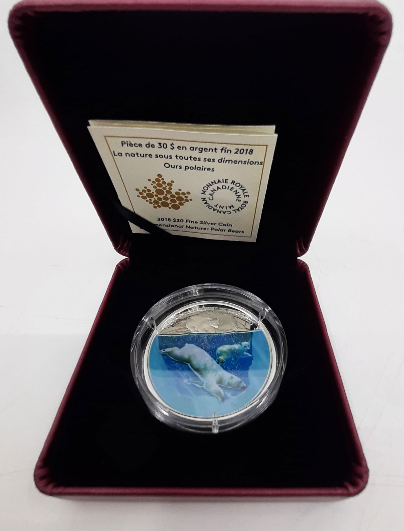 2018 $30 Fine Silver Coin, Dimensional Nature : Polar Bears (1 of 8)