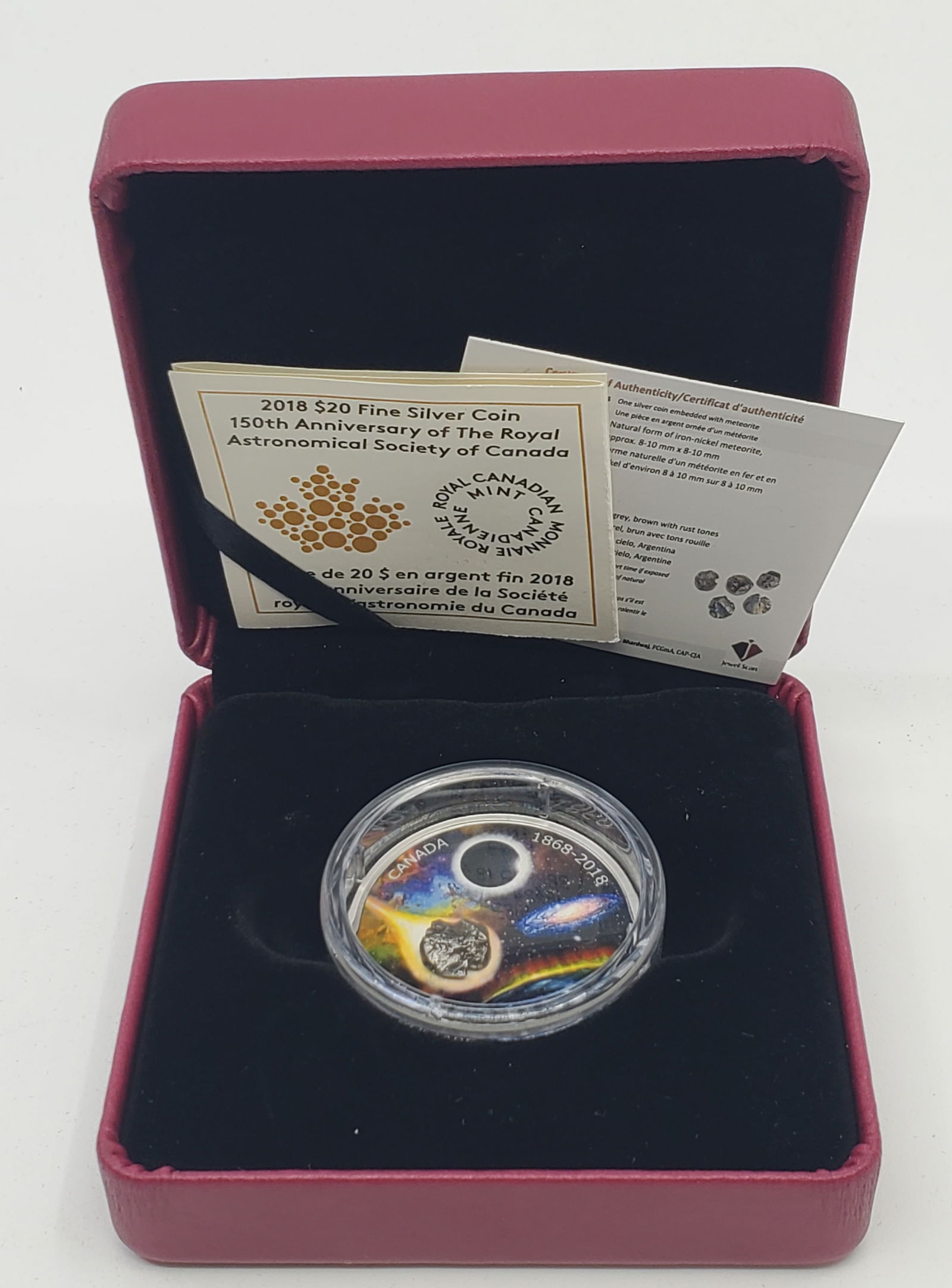 2018 $20 Fine Silver Coin, 150th Anniversary of the Royal Astronomical Society of Canada (1 of 7)