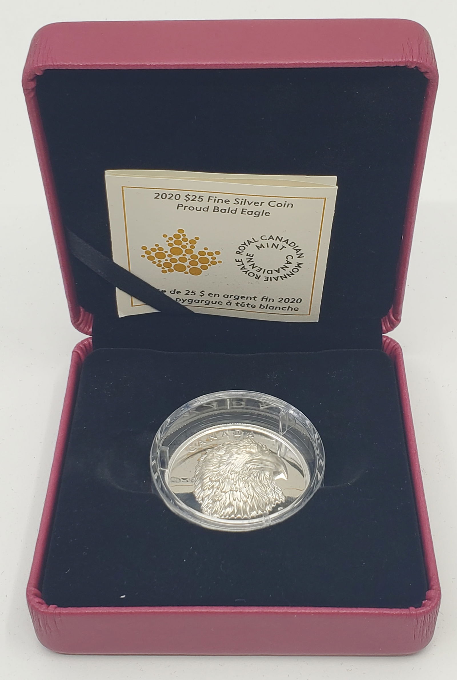 2020 $25 Fine Silver Coin Proud Bald Eagle (1 of 6)