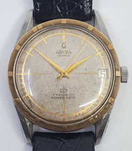 GRUEN 23 Precision Power-Date REF: 241510: Gruen 23 Precision Power-Date, Automatic Movement, REF: 241510, 23 Jewels, CAL; 560 RSS, Stainless Steel Case 35 mm, in working order, although we cannot guaranteed the accuracy