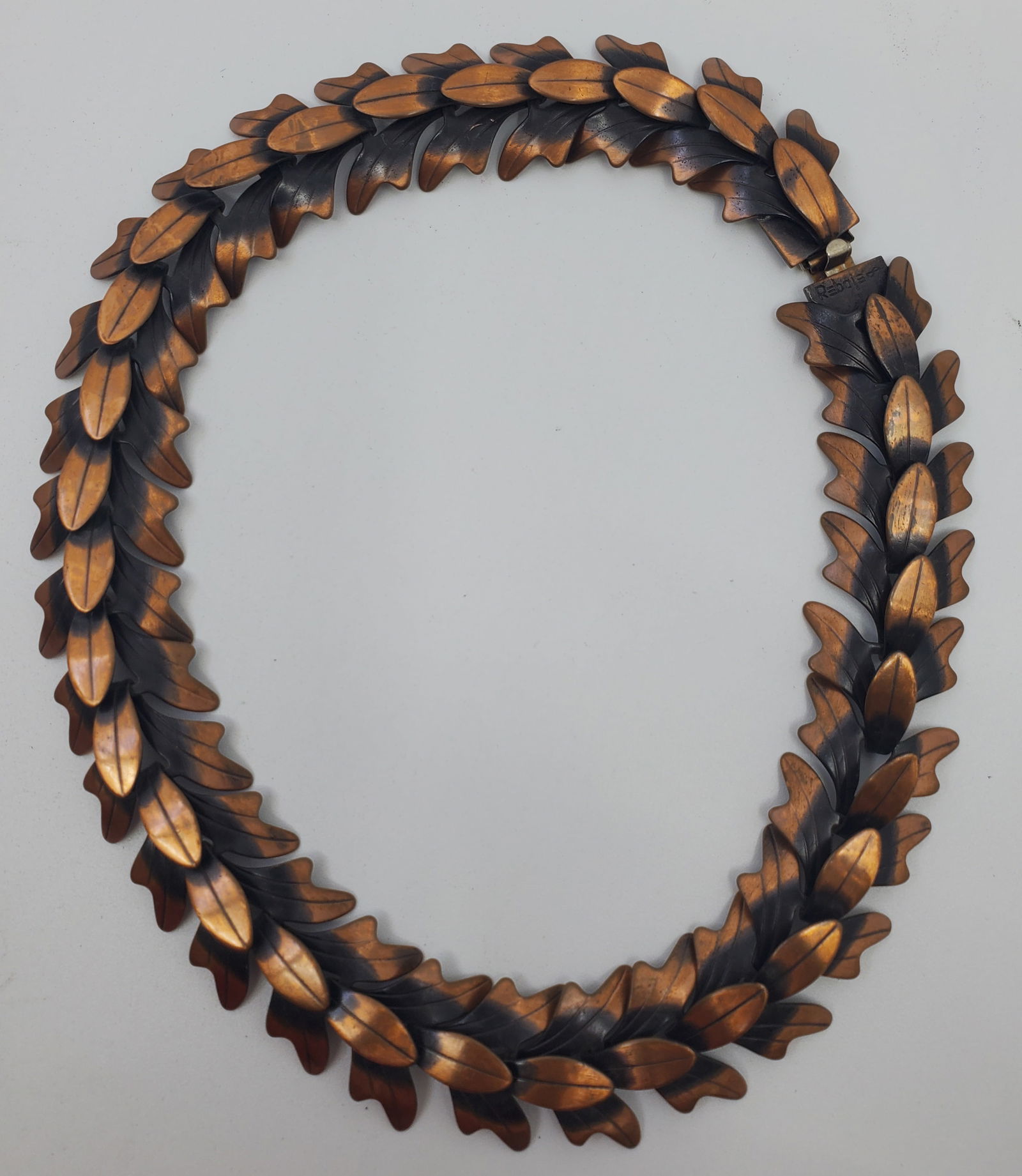 Frank Rebajes (1907-1990) American, Modernist Copper Necklace: Copper Necklace, marked on the back near the clasp Rebajes 15" x 3/4"