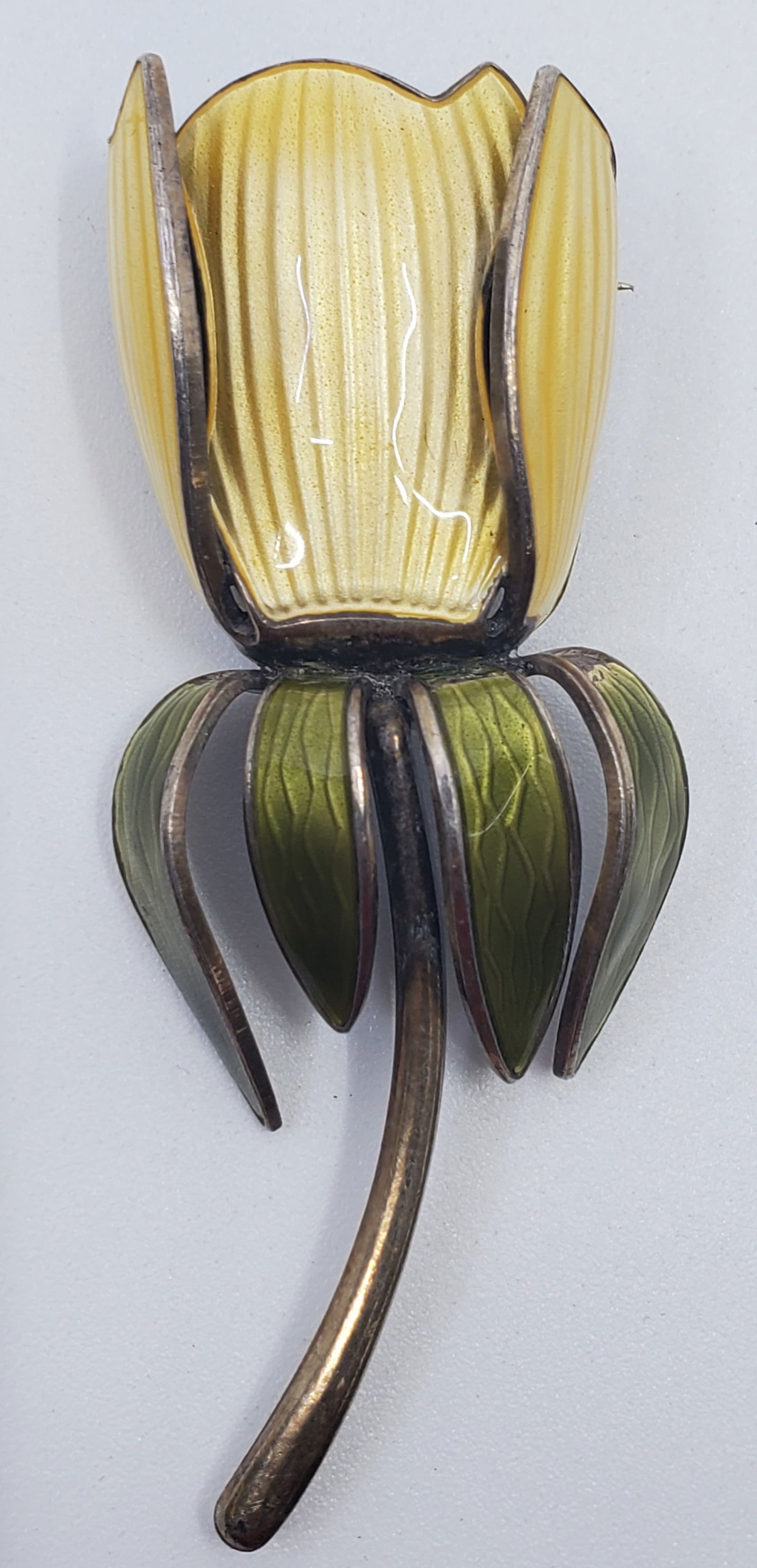 Aksel Holmsen, Norwegian, Sterling Silver Enameled Flower Brooch (1 of 5)