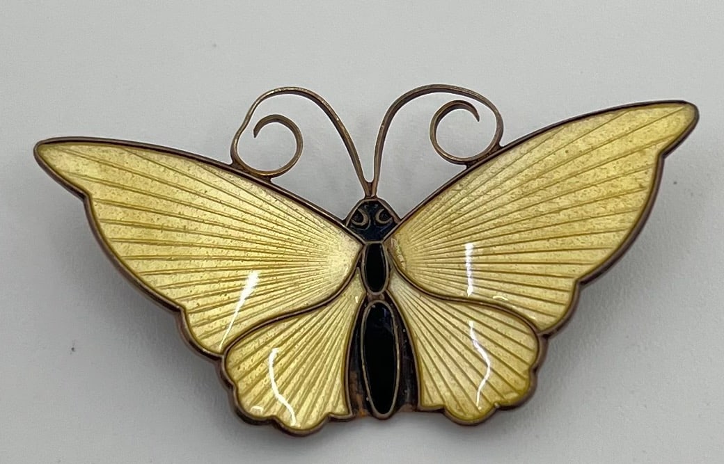 David Andersen, Norwegian Sterling Silver Butterfly  Enamel Brooch (1 of 3)