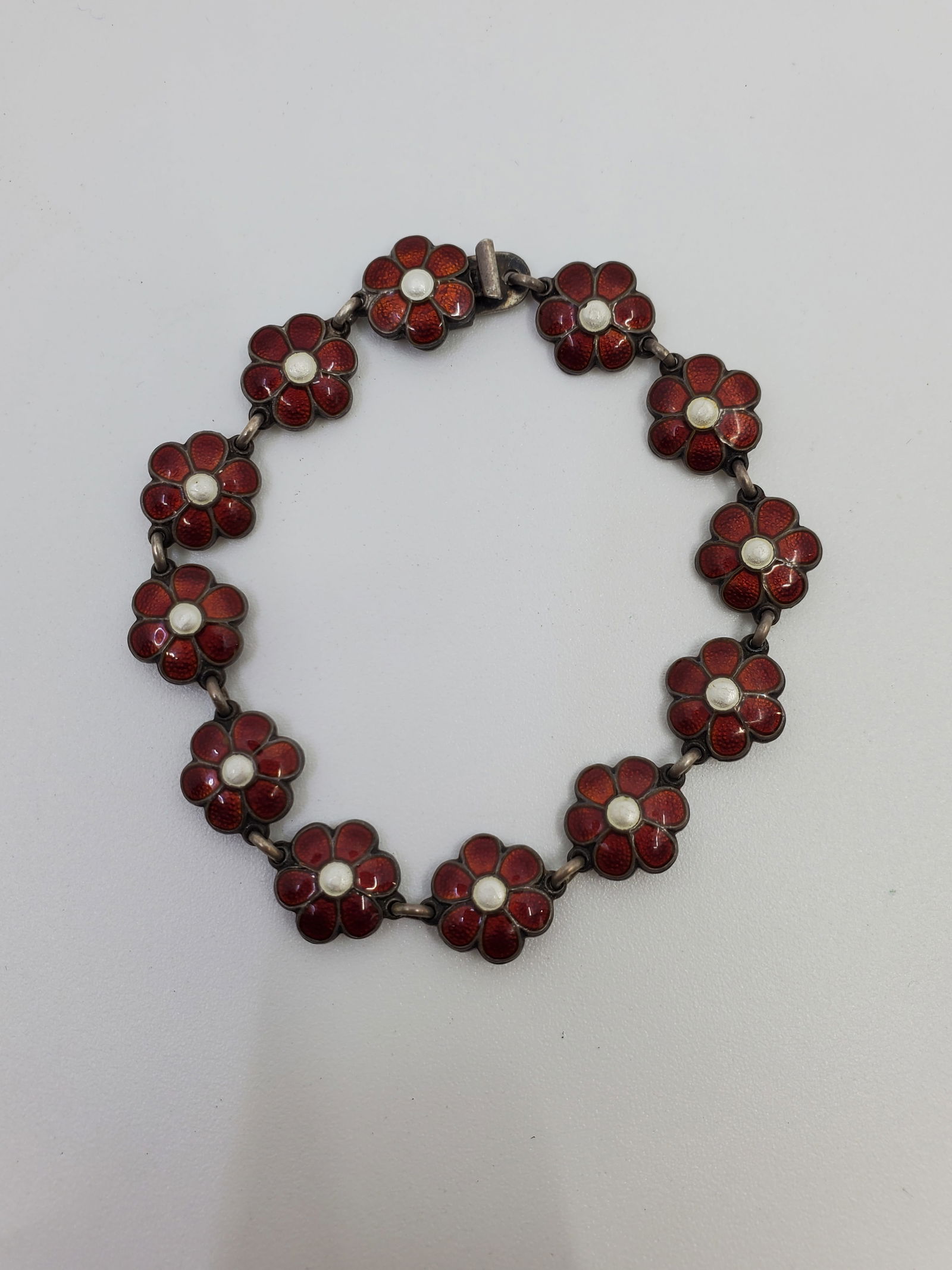 Einar Modahl, Norwegian, Enameled Flower Bracelet (1 of 7)