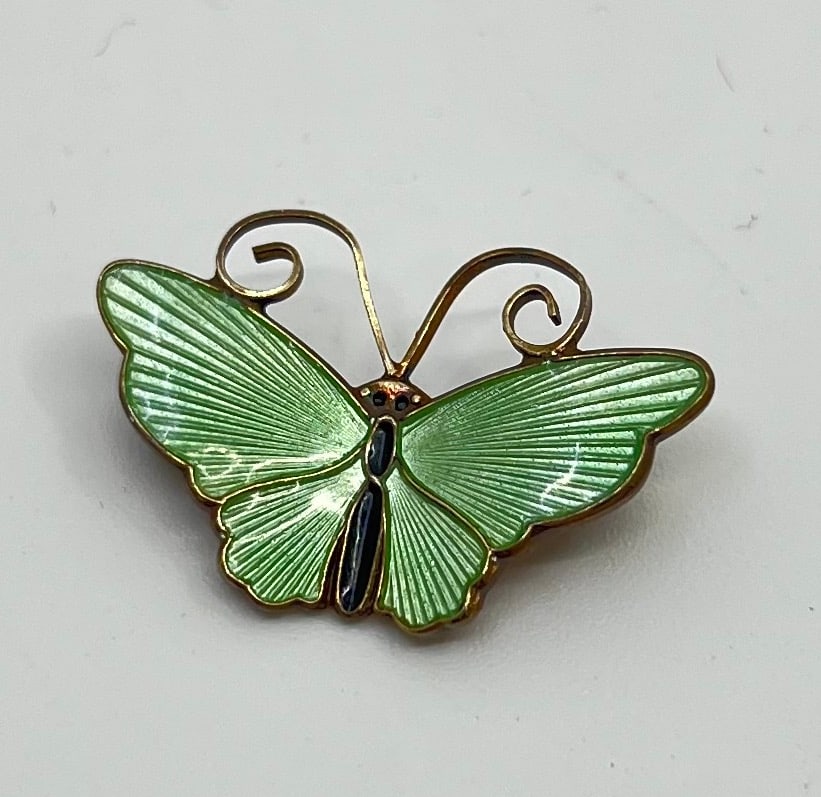 David Andersen, Norwegian Sterling Silver Butterfly Enamel Brooch (1 of 3)
