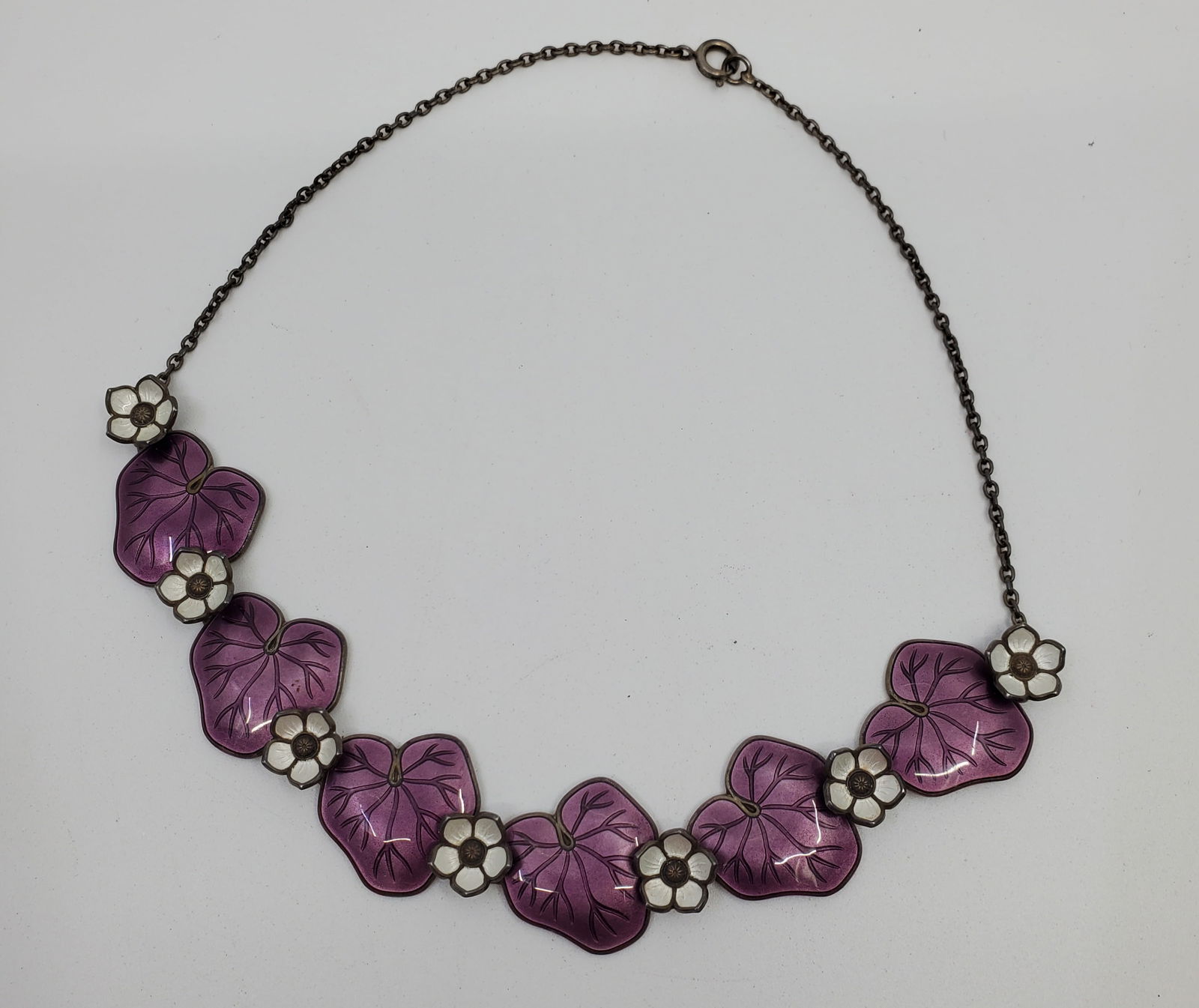 David Andersen, Norwegian, Modernist Enameled Flower's Necklace (1 of 5)