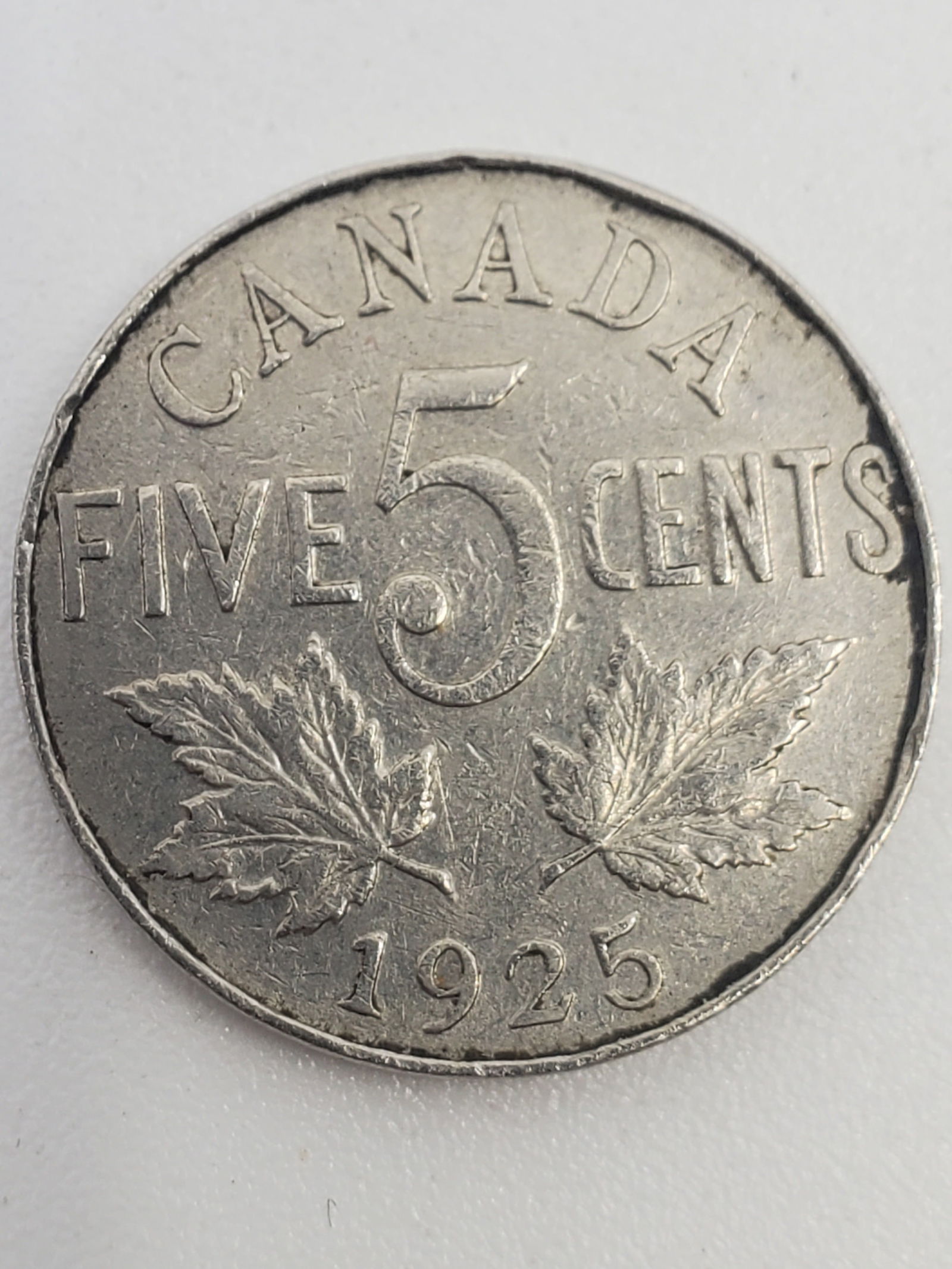 CANADA 1925 5c Ket Date Superior Example (1 of 2)