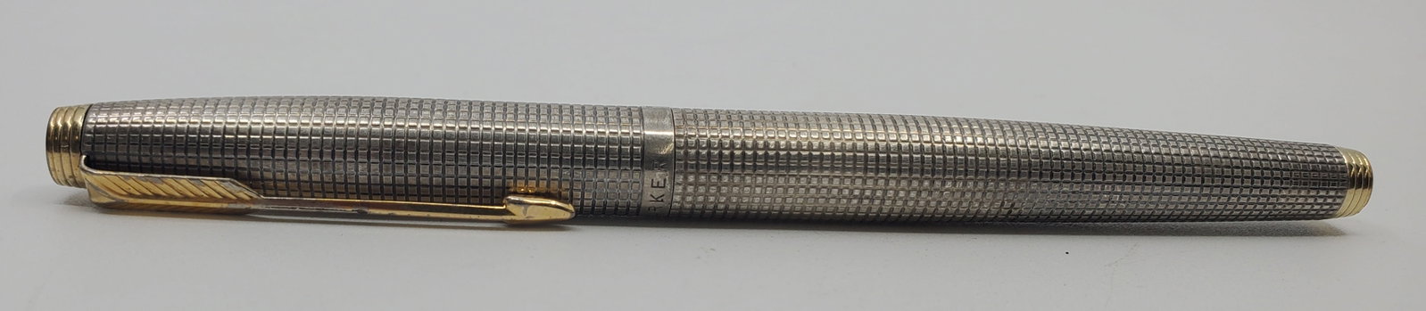Parker, Sterling Silver and 14KT Gold Nib Fountain Pen: Parker Sterling Silver Fountain Pen, with the nib in 14KT Gold