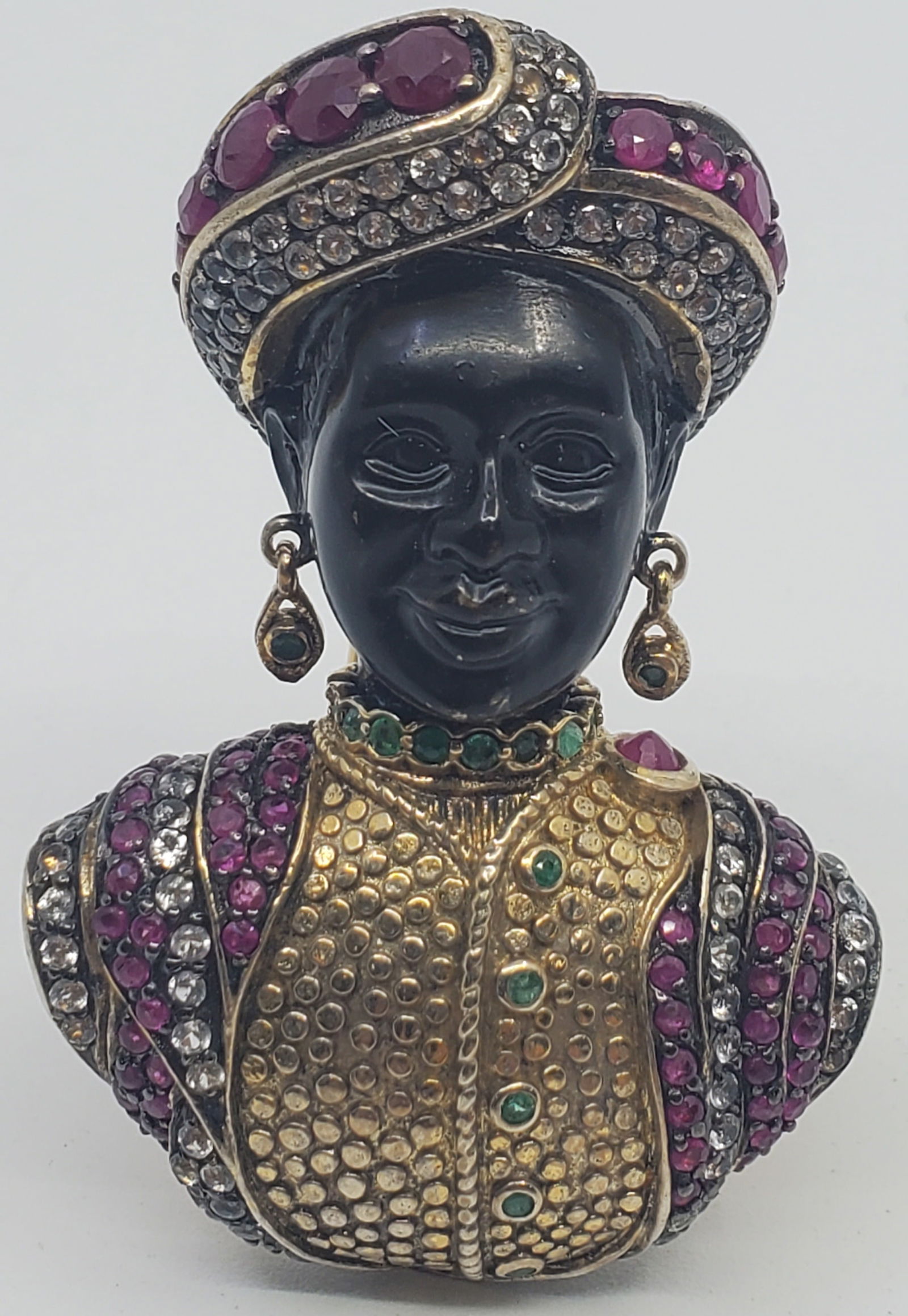 Jarin Sterling Silver Onyx Blackamoor Brooch (1 of 4)