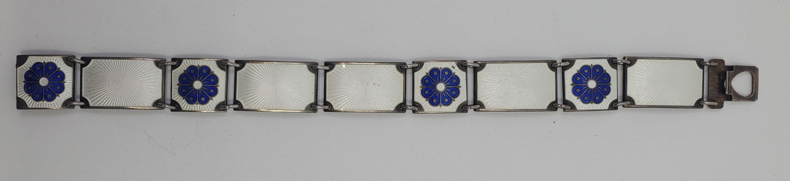 David Andersen, Norwegian, Sterling Silver Guilted Enameled Flower Pattern Bracelet (1 of 5)