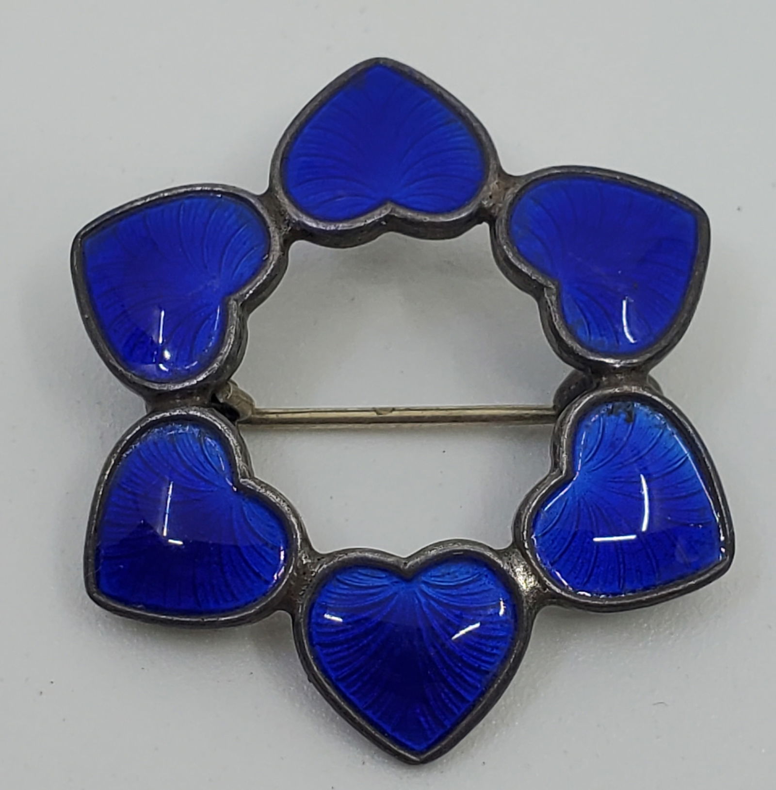 Volmer Bahner, Dannish Modernist Sterling Silver Enameled Heart Brooch (1 of 5)