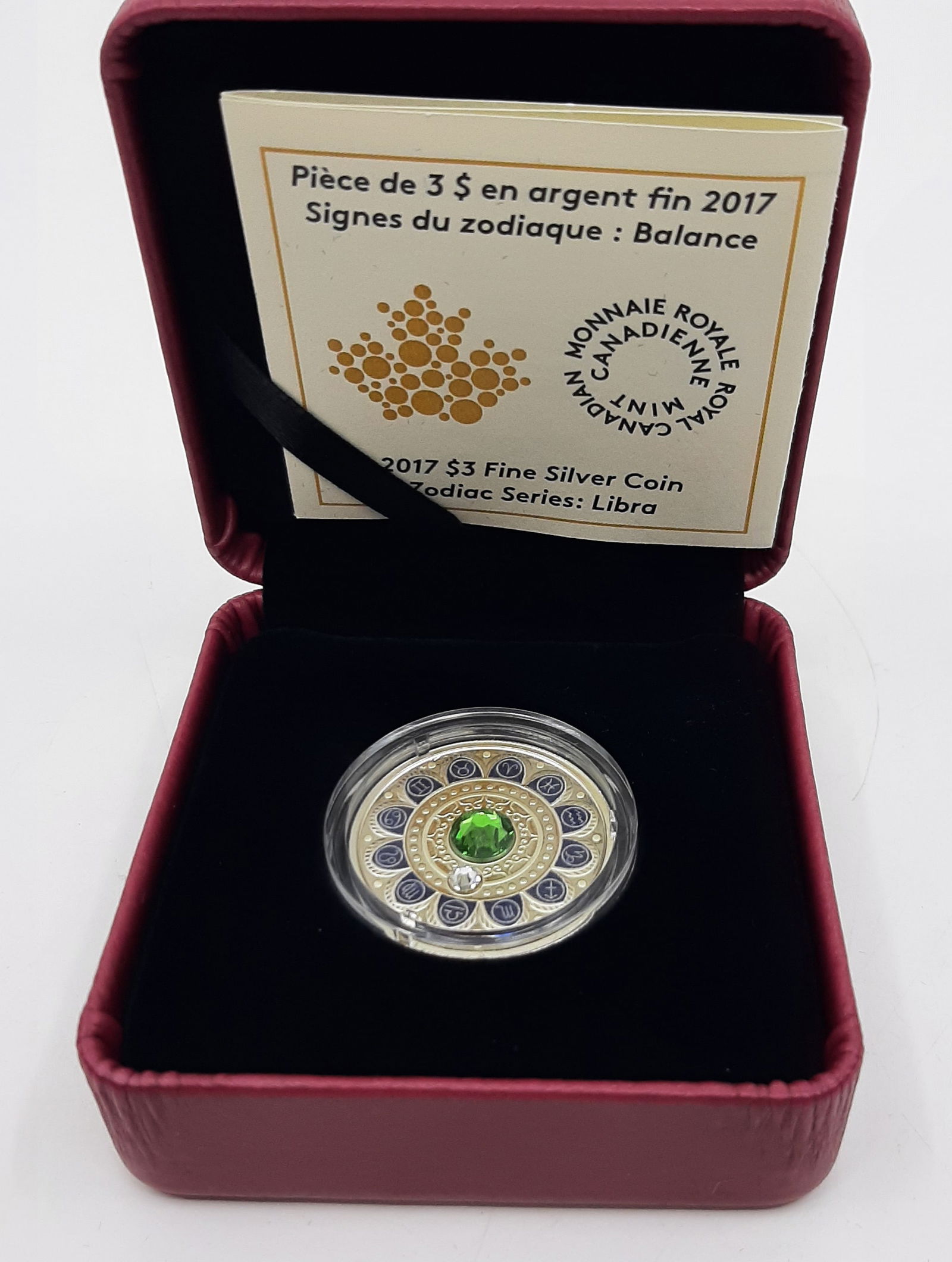 CANADA 2017 $3 Fine Silver Coin Zodiac Signs - Libra (1 of 8)