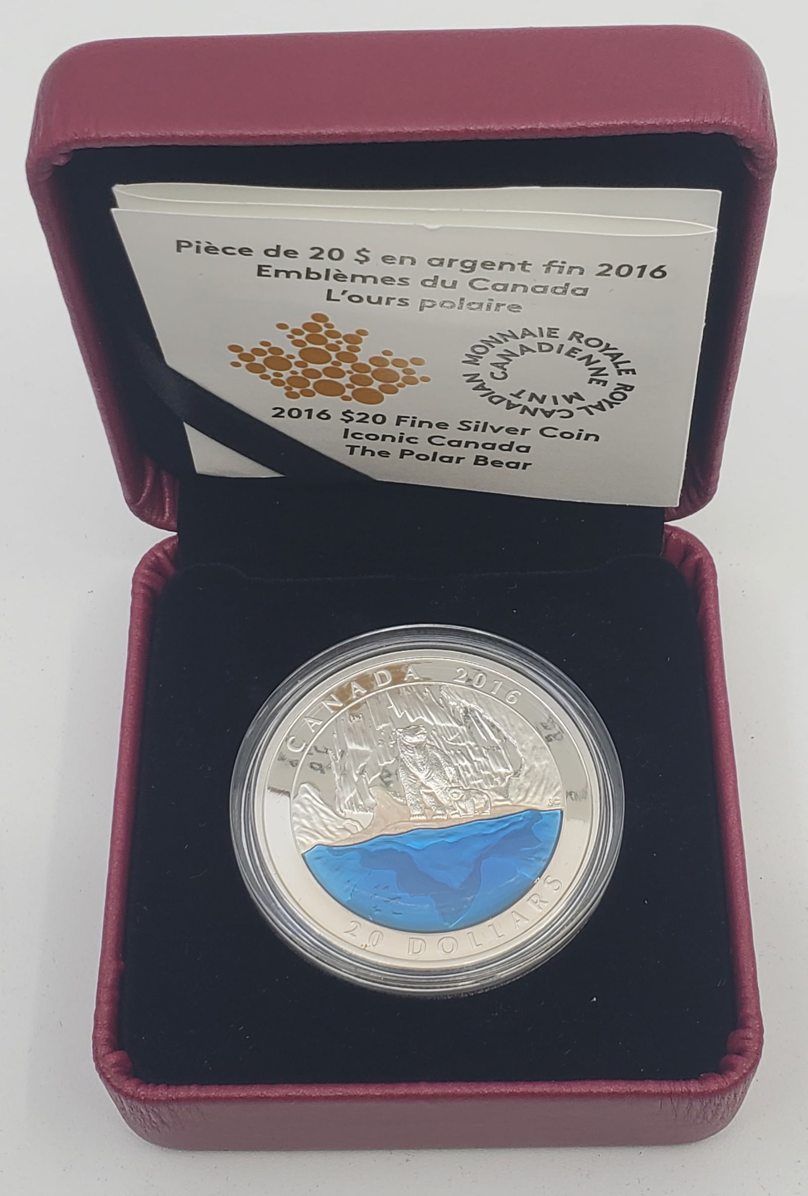 CANADA 2016 $20 Silver Coin - Iconic Canada The Polar Bear (1 of 7)