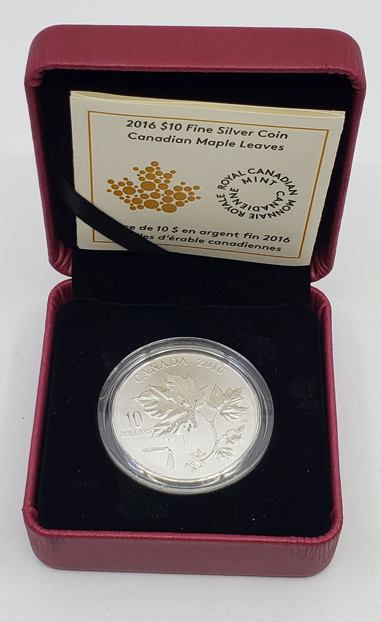 CANADA 2016 $10 Fine Silver Coin - Canadian Maple Leaves (1 of 7)