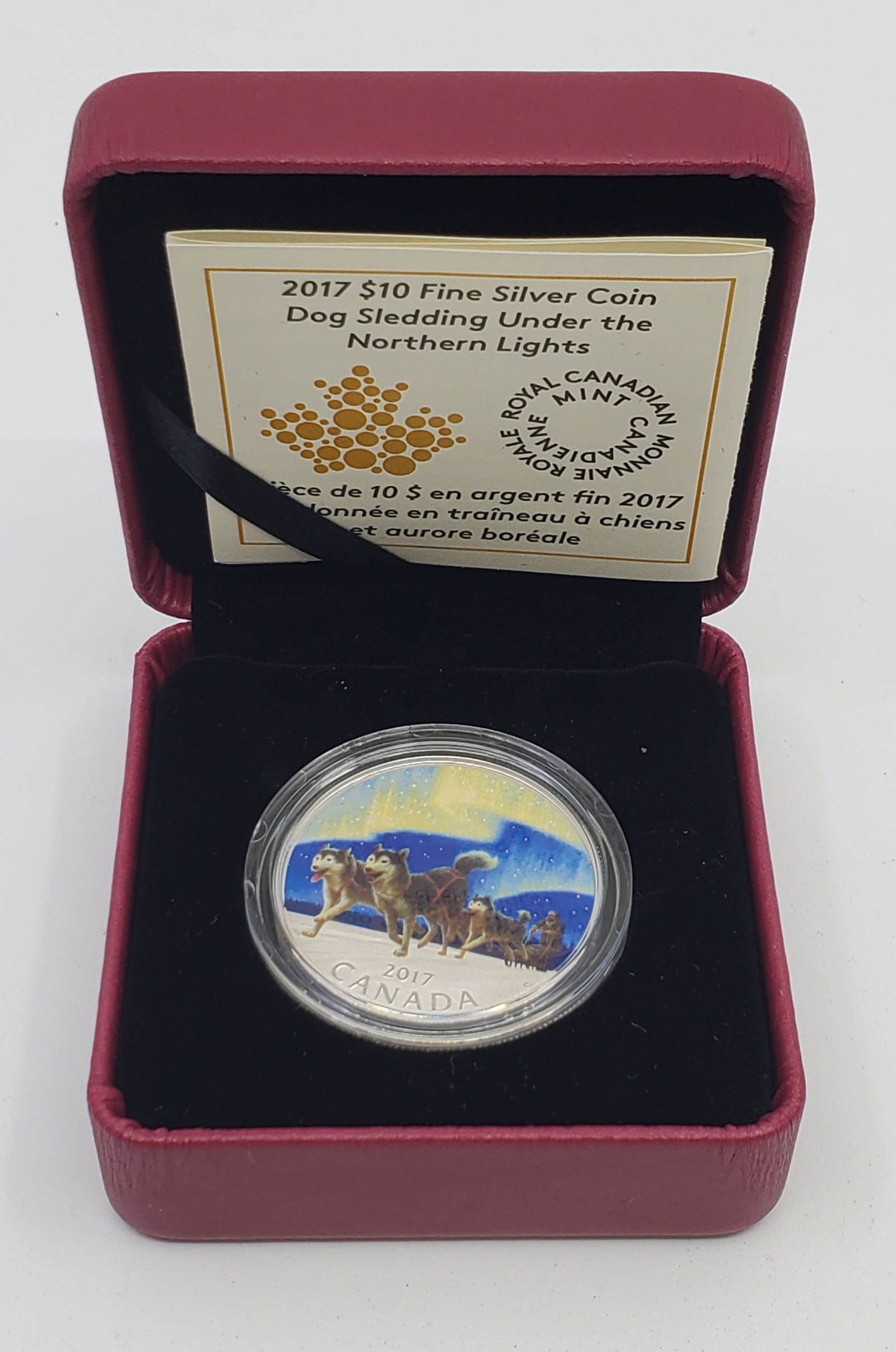 CANADA 2017 $10 Silver Coin - Dog Sledding under the Northern Lights (1 of 7)