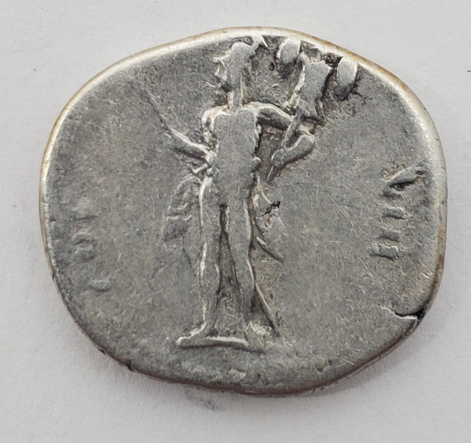 ROME Silver Denarius of VESPASIAN Cos VIII = 77/8 CE: Obverse, bust left. Reverse : Mars standing, holding spear and trophy.
