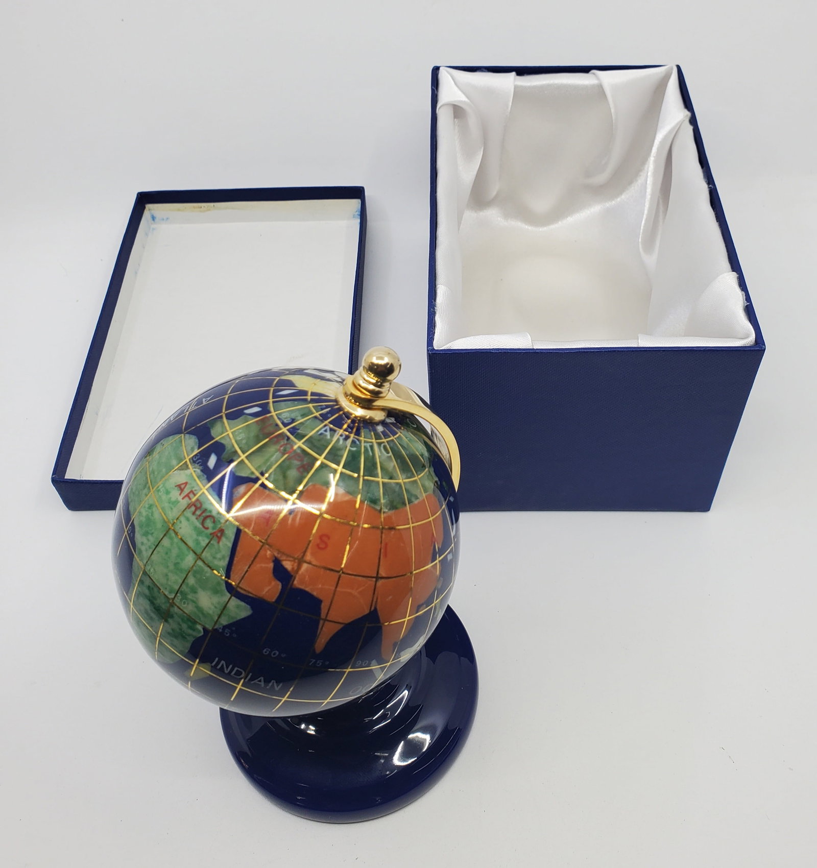 World Globe Inlaid with Lapis Lazuli and Semi Precious Stones (1 of 6)