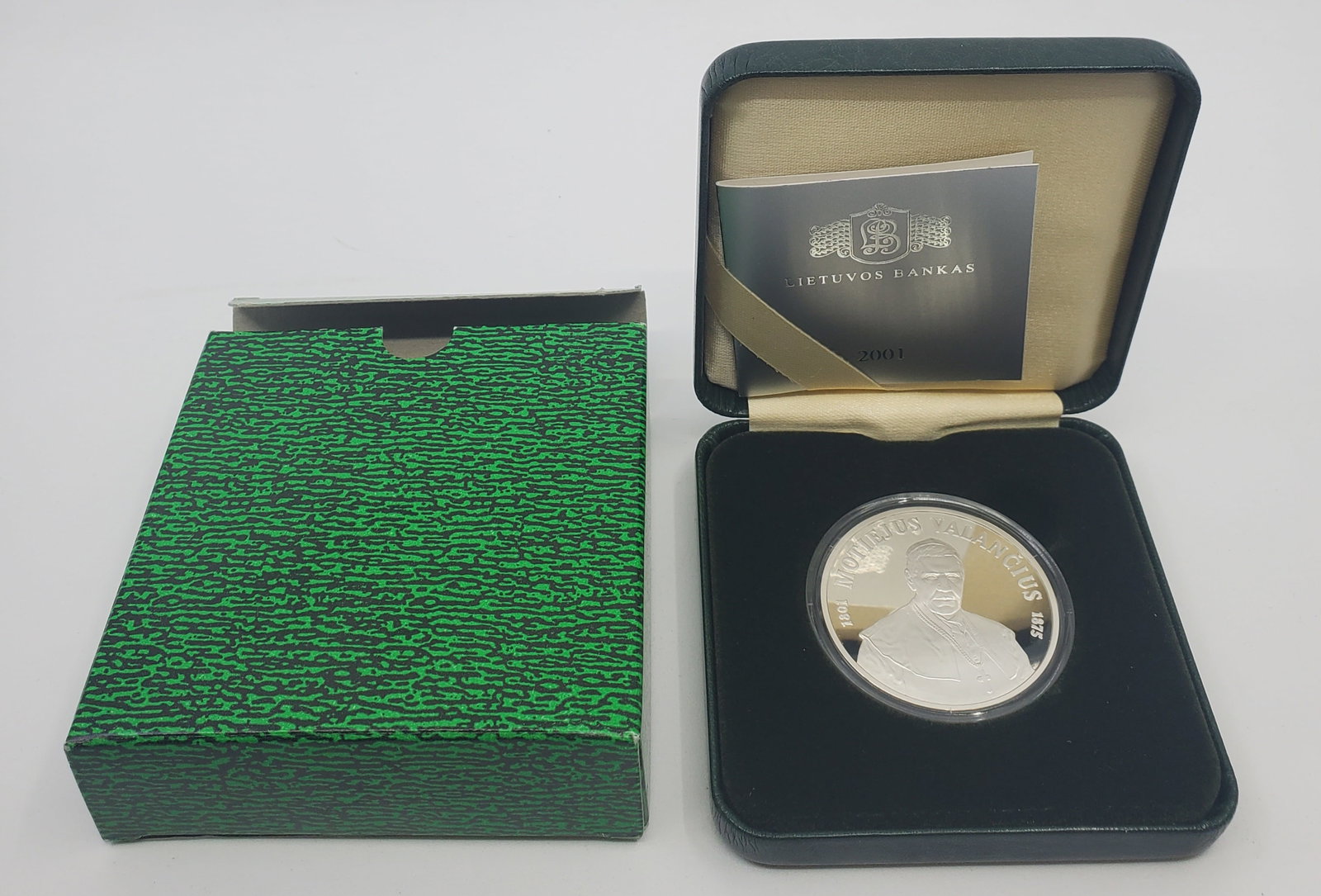 LITHUANIA 2001 50 Litas Proof Silver Coin Motiejus Valancius (1 of 7)