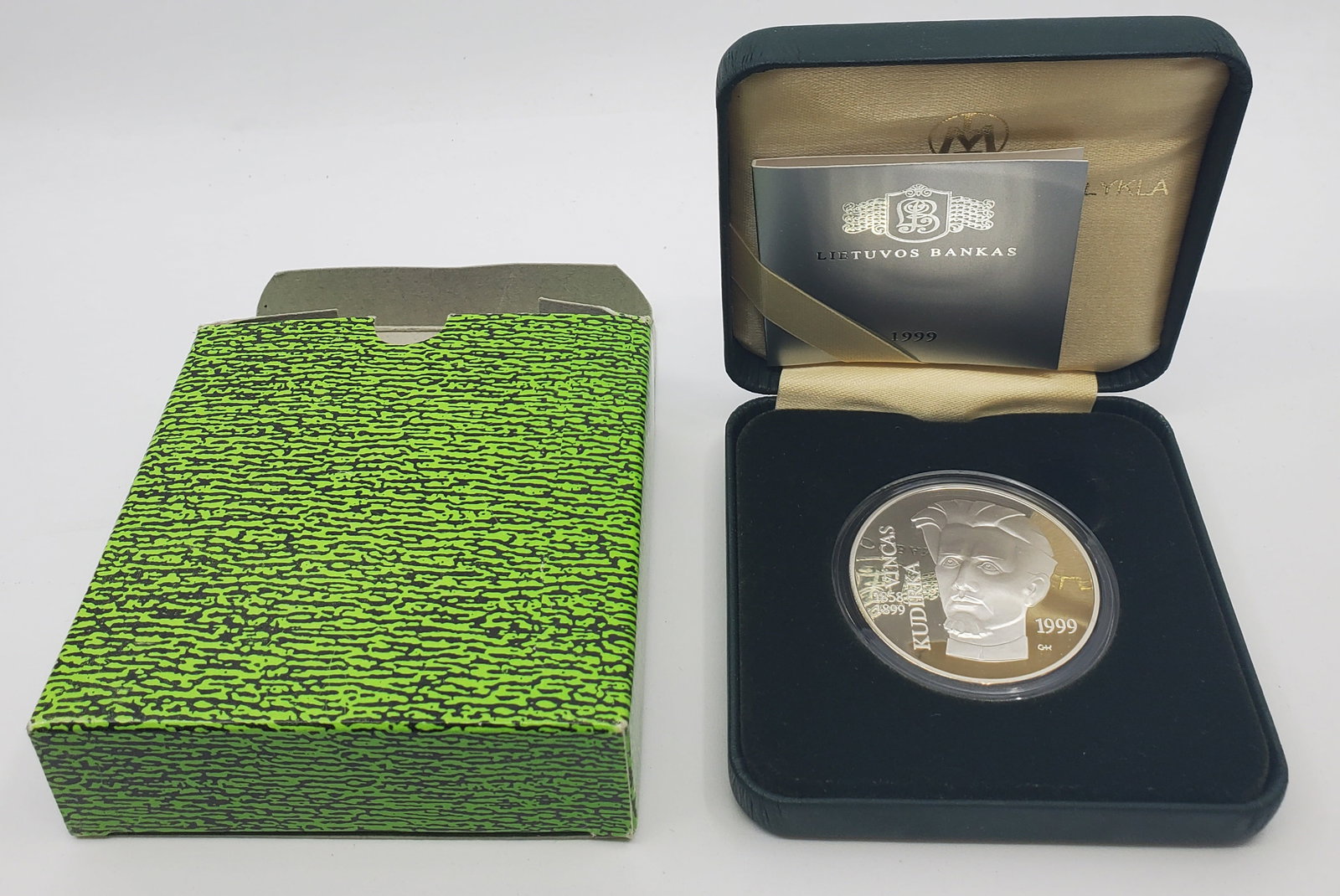 LITHUANIA 1999 50 Litas Proof Silver Coin Vincus Kudirka (1 of 7)