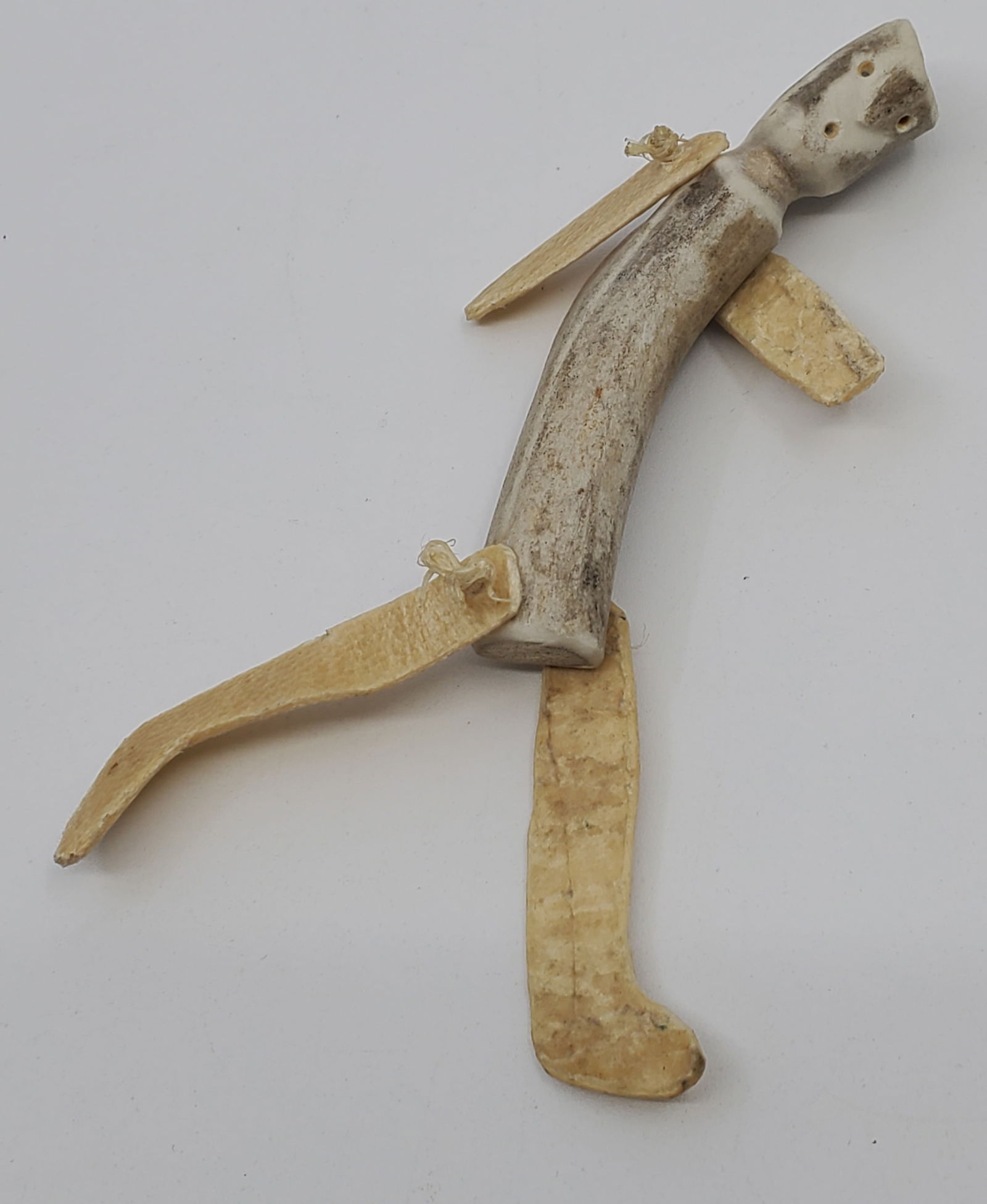 Vintage INUIT Carved Antler Figurine, Stylized Person, (1 of 3)