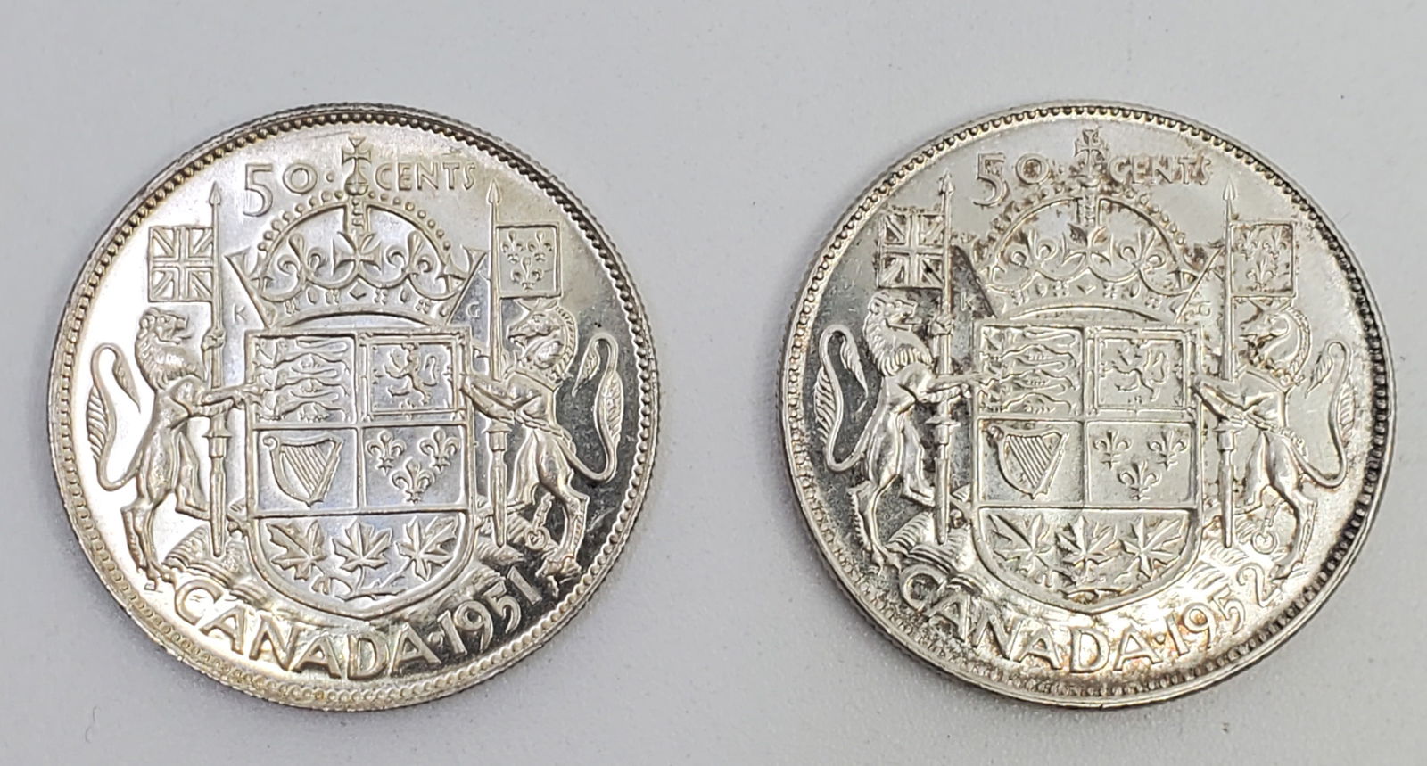 CANADA 50c 1950 and 1951 Choice UNC (1 of 2)