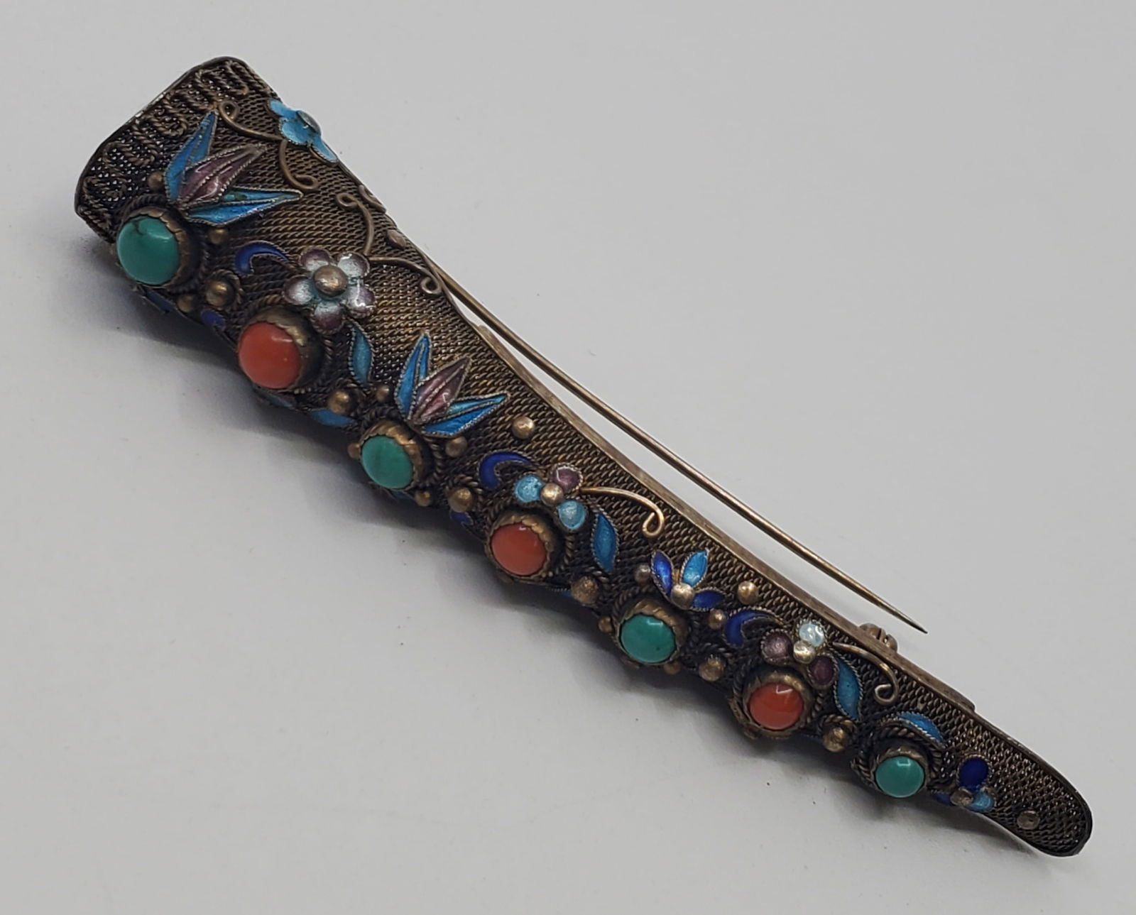 Antique Chinese Silver Finger Guard Pin (1 of 5)