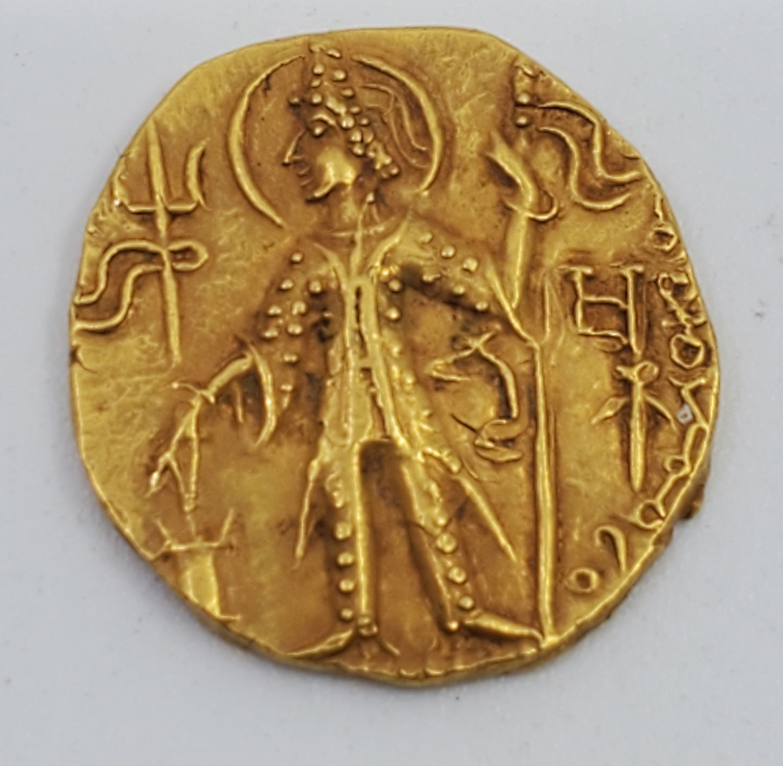 Ancient INDIA KUSHAN Empire SHAKA GOLD Dinar 305-345 CE (1 of 2)