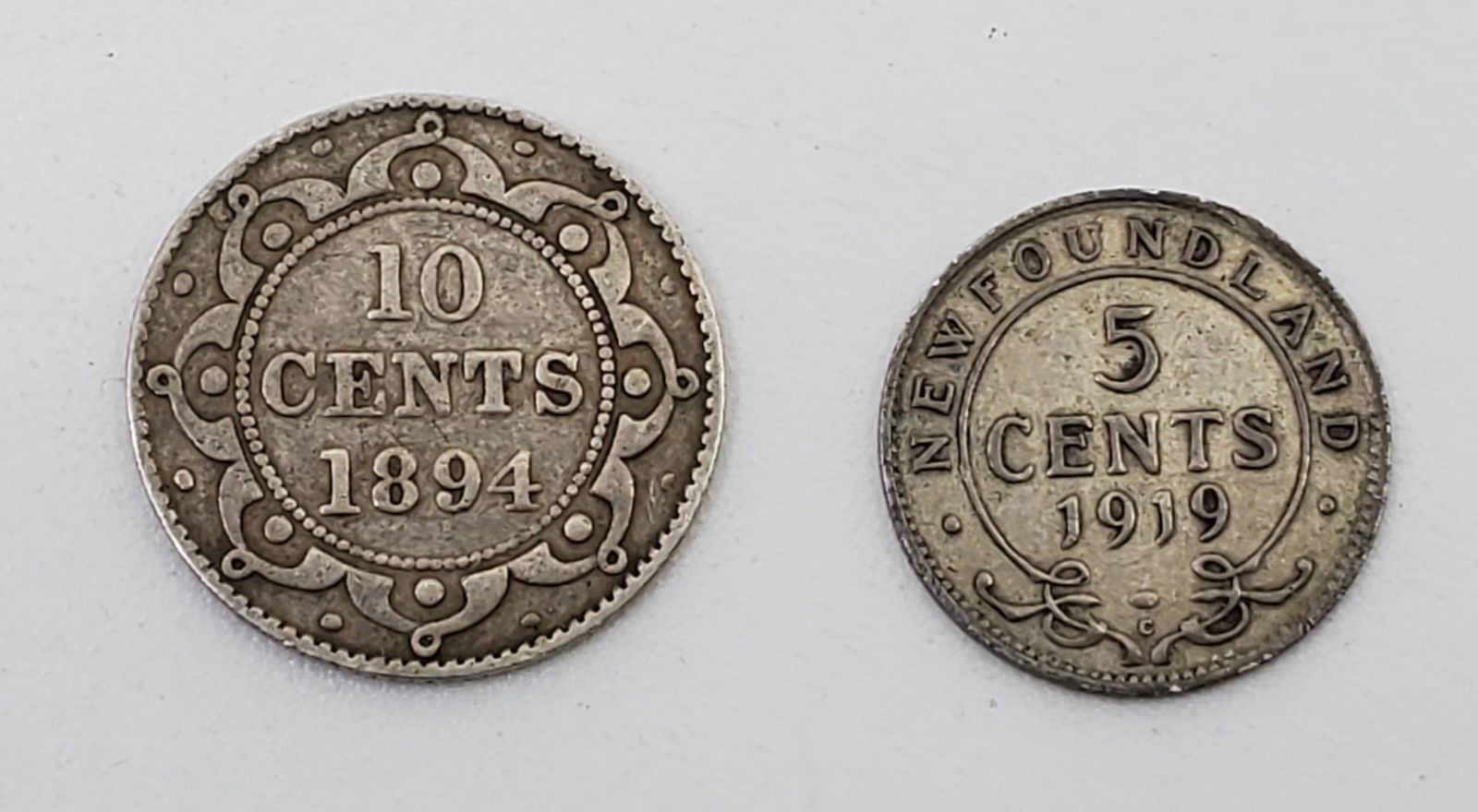 NEWFOUNDLAND Two Nice Old Silver Coins (1 of 2)