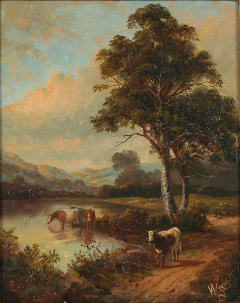 Pair of Paintings: The Cornfield and The Lake - 2